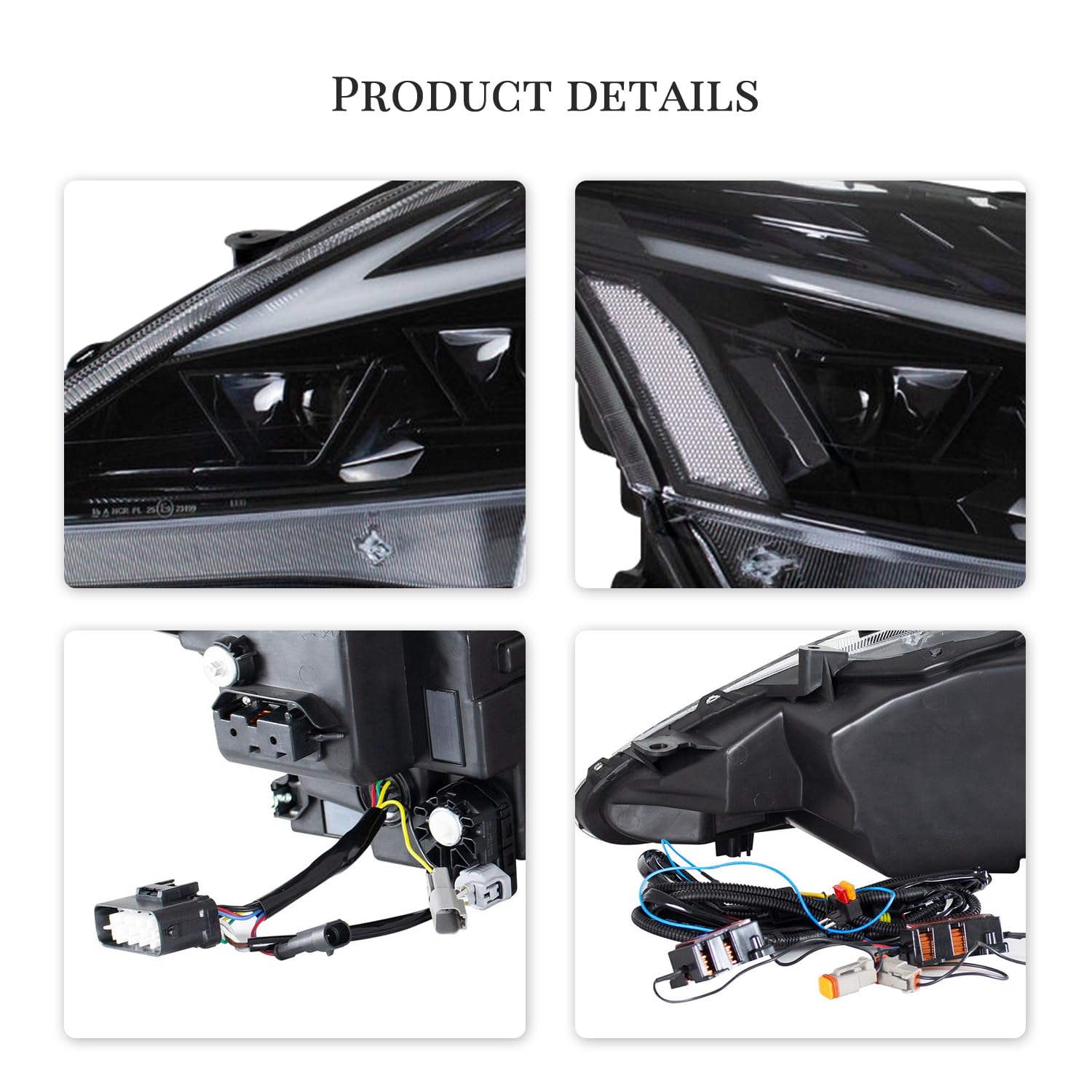 HCMOTIONZ Headlights for Lexus IS250/350 2006-2014 with DRL & Sequential Turn Signals - Perfect for Night Driving & Car Upgrades