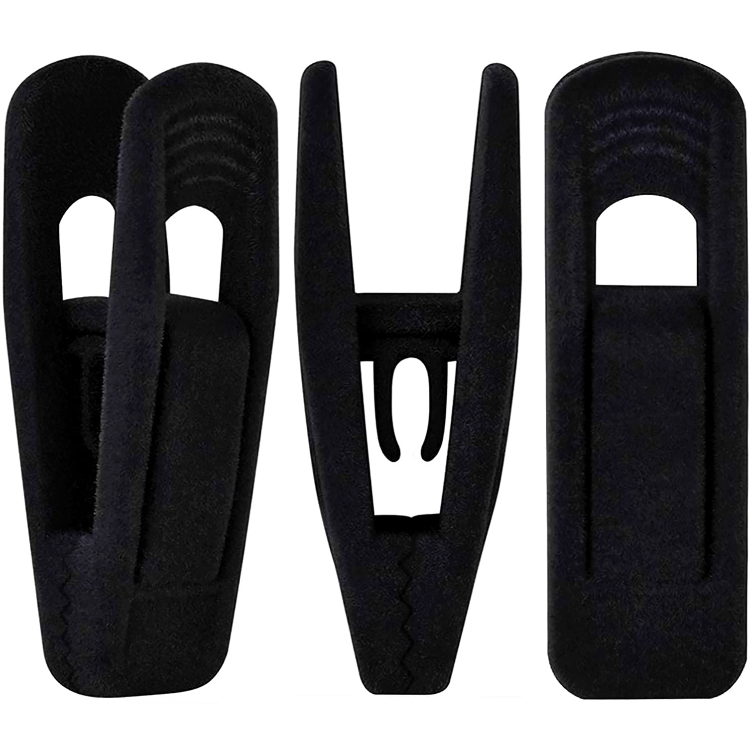 20 Pack Black Velvet Hangers with Non-Slip Clips - Strong Finger Clips for Pants & Thin Velvet Hangers - Perfect for Closet Organization & Space Saving Wardrobe Storage