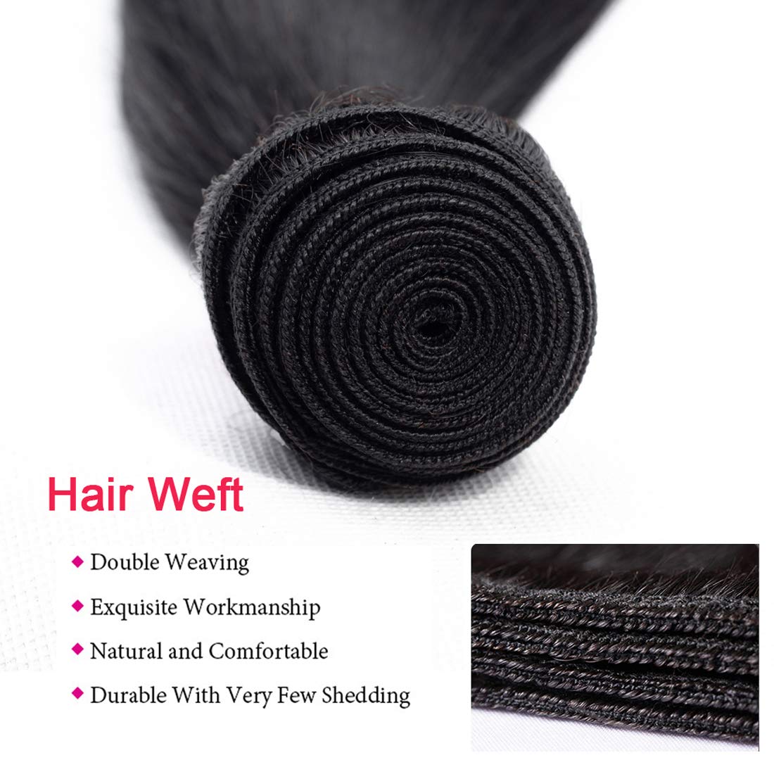 Beauty Forever Hair Brazilian Virgin Straight Hair Weaves - 3 Bundles 100% Unprocessed Human Hair Extensions (20 22 24 Inch) | Natural Color, Can Be Dyed & Bleached | Perfect for Daily Styling, Salon Use & Special Occasions