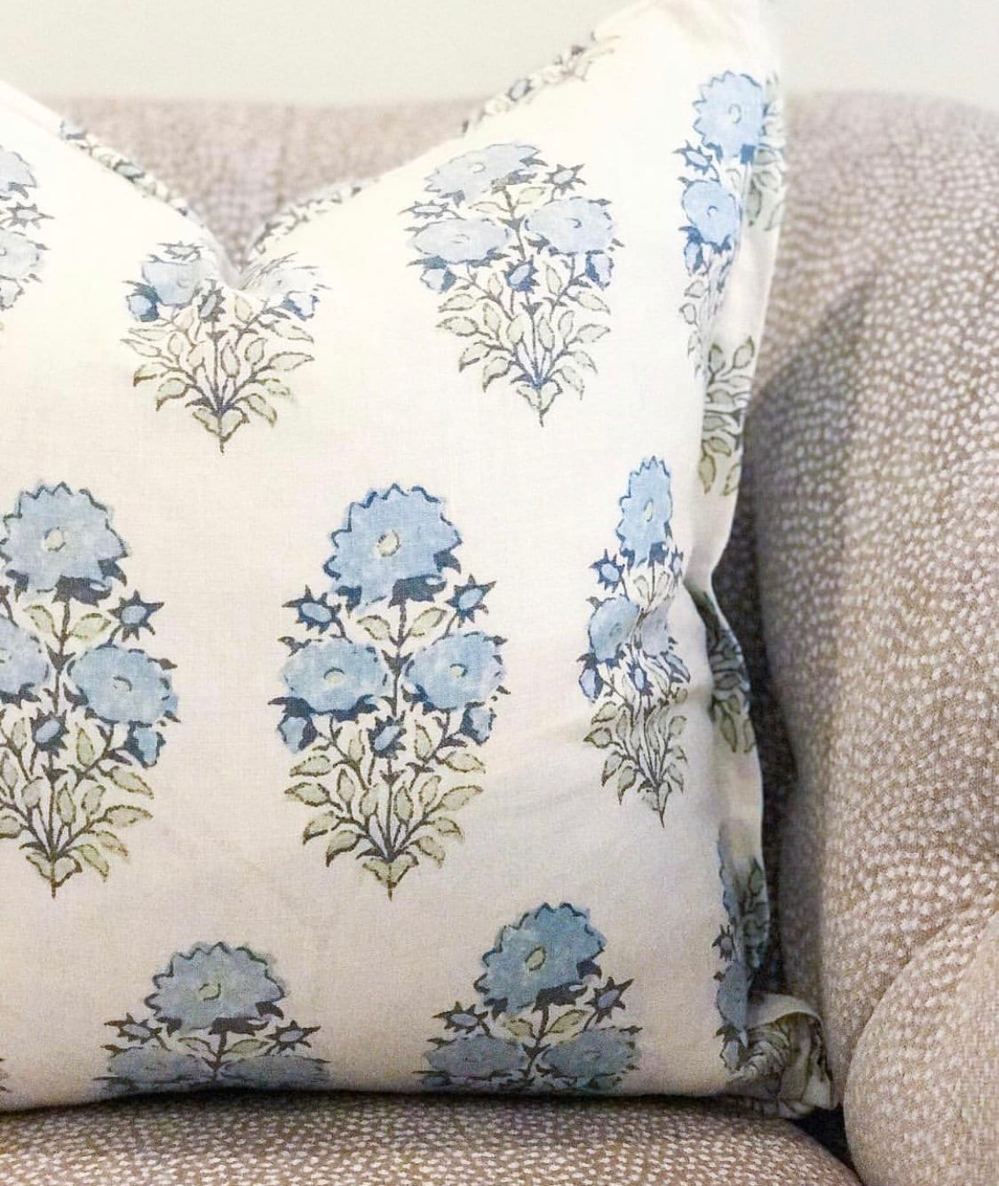 READY TO SHIP 14x36 Lisa Fine Mughal Flower Pillow Cover in Monsoon Blue - Designer Floral Throw Pillow Case for Sofa, Bed & Home Decor