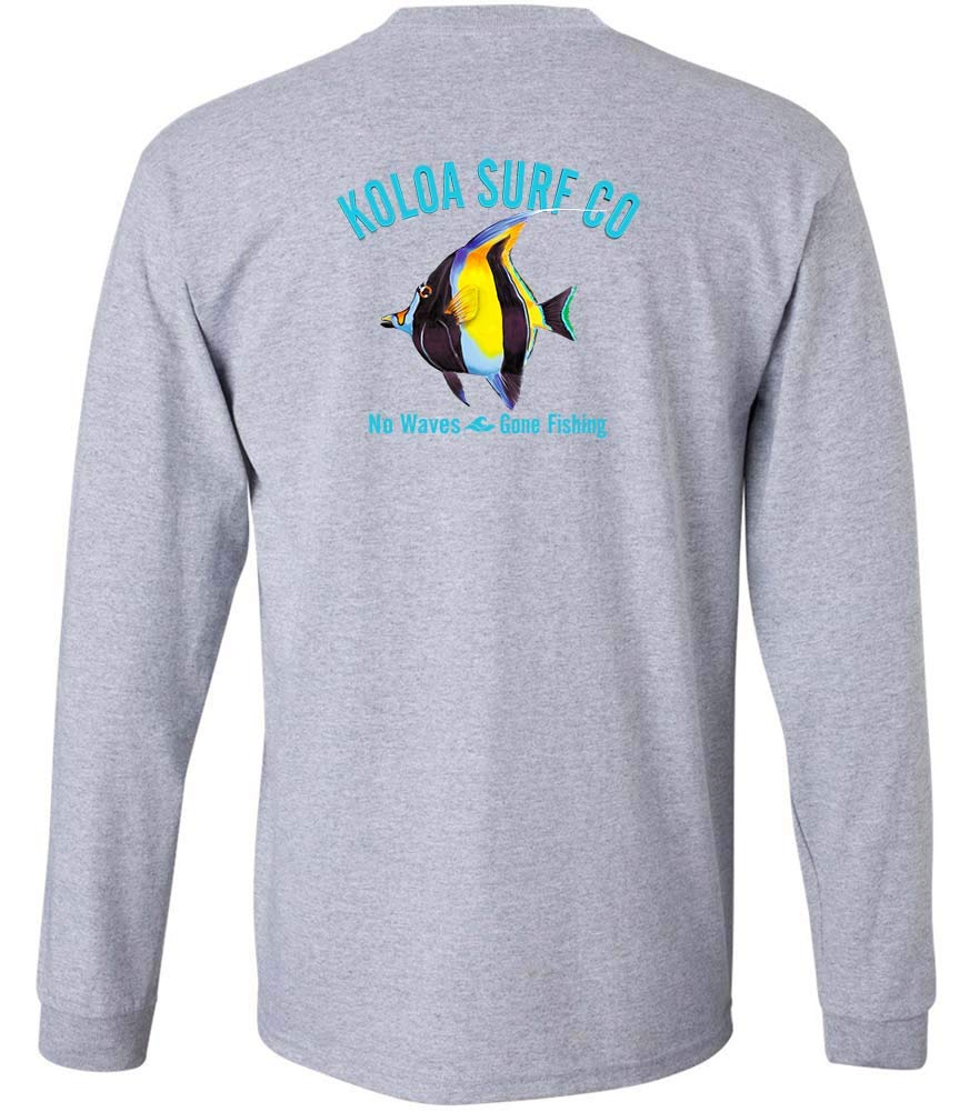 Koloa Surf Men's Moorish Idol Logo Cotton Long Sleeve T-Shirt - Regular, Big & Tall Sizes - Comfortable Surfing & Casual Wear for Beach & Everyday Style
