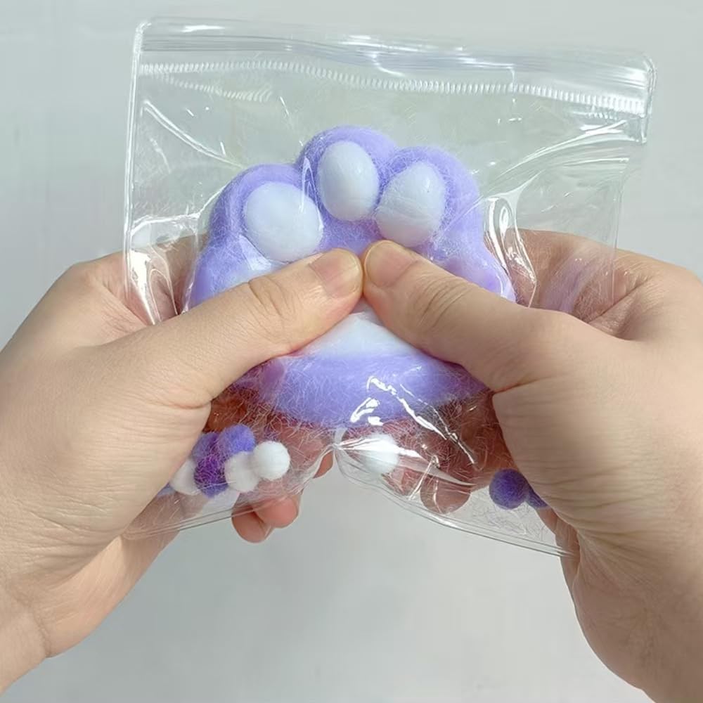 5 Pack Squishy Cat Paw Stress Relief Toys - Cute Kawaii Sensory Mochi Squishies for Kids & Adults, Soft Fidget Toys for Anxiety Relief, Party Favors & Gifts (OPP Packaging) - Perfect for Classrooms, Office Desks & Travel Stress Relief