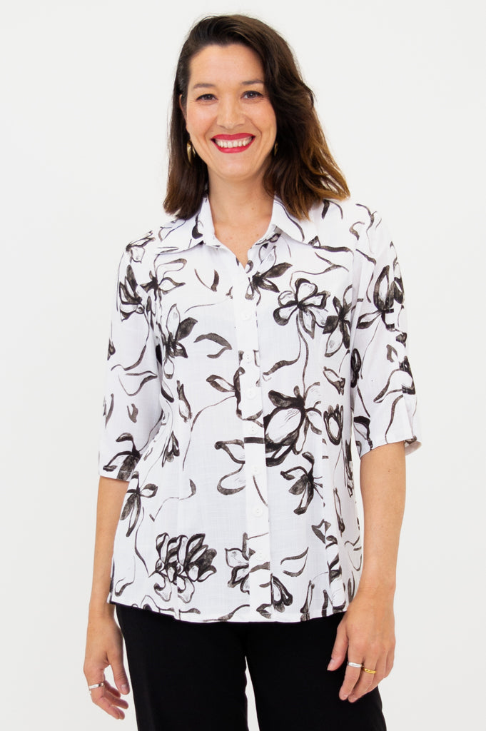 Lorine Blouse - Soft & Comfortable Linen Bamboo Blend Women's Top for Casual Wear, Office & Summer Outfits