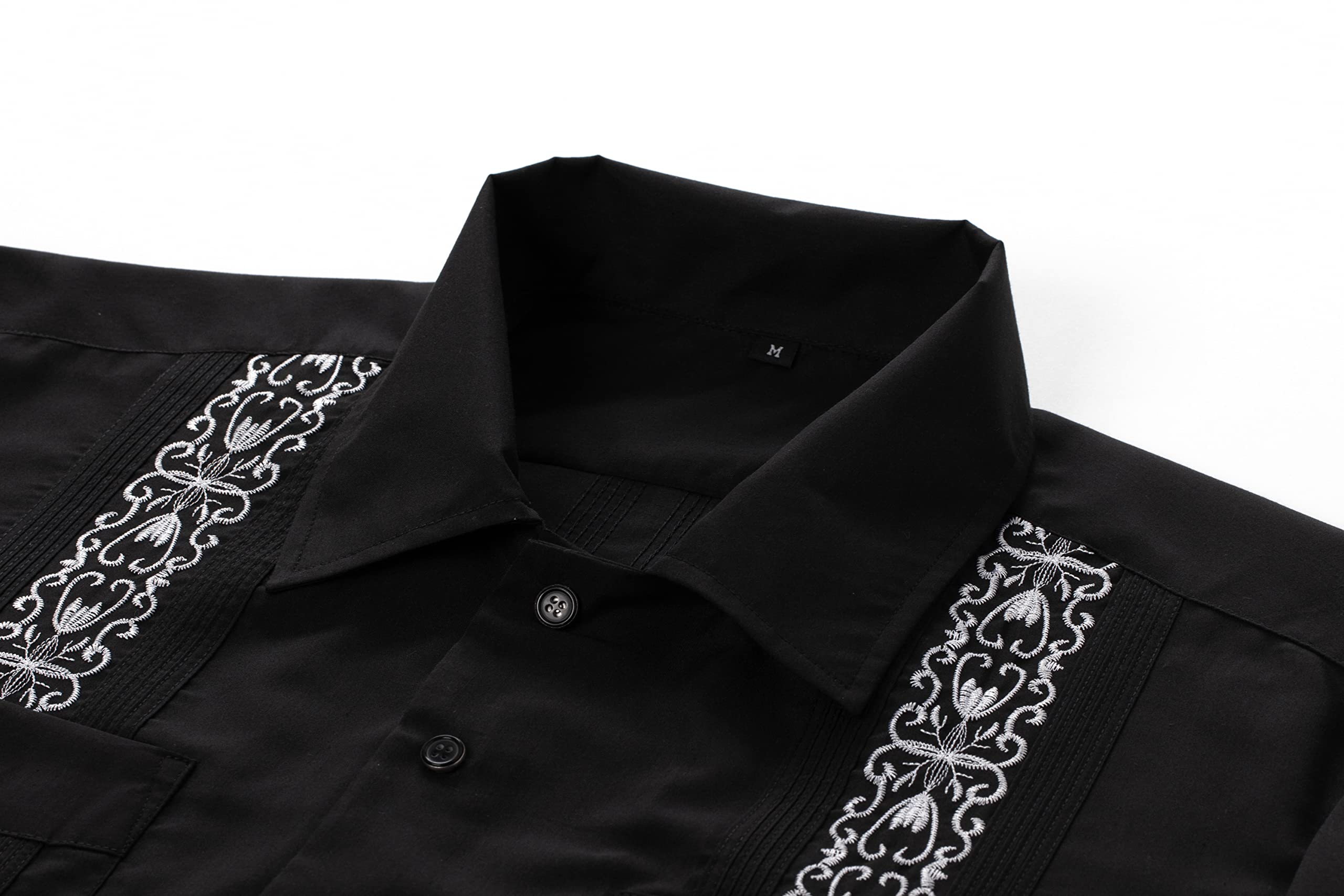 Stylish Men's Guayabera Shirts - Short Sleeve Casual Button-Up Shirt with Snap Closures | Perfect for Summer Vacations, Beach Weddings & Tropical Getaways