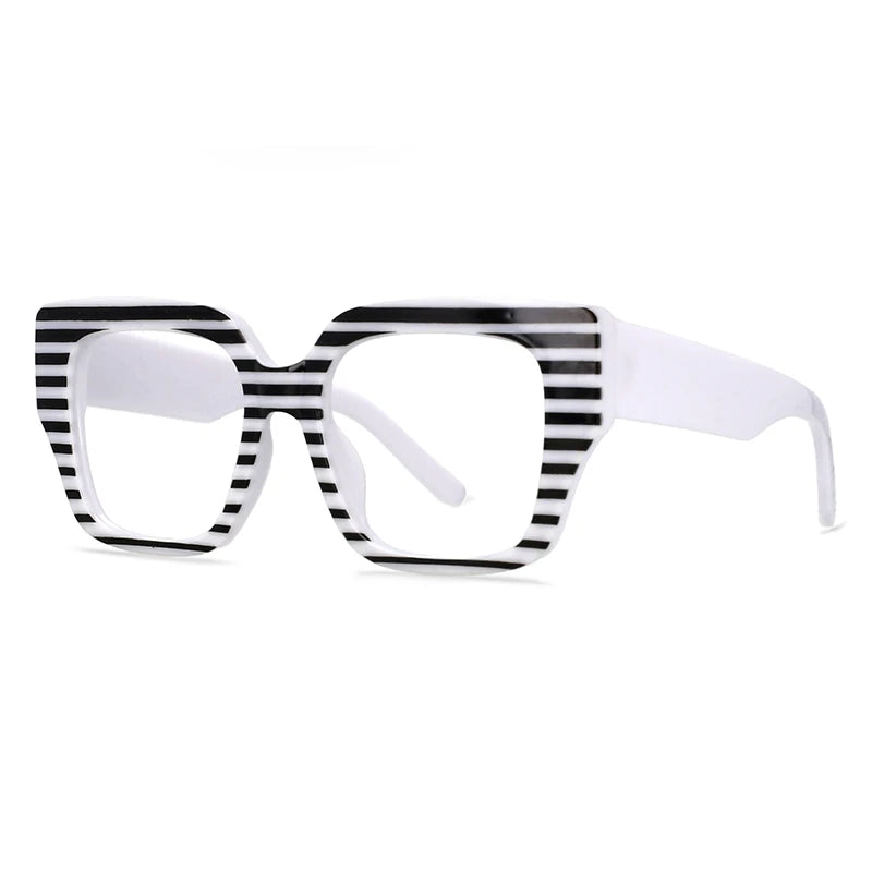 CCspace Women's Full Rim Large Square Plastic Reading Glasses R57129 - Fashionable Blue Light Blocking Readers for Work, Reading & Computer Use