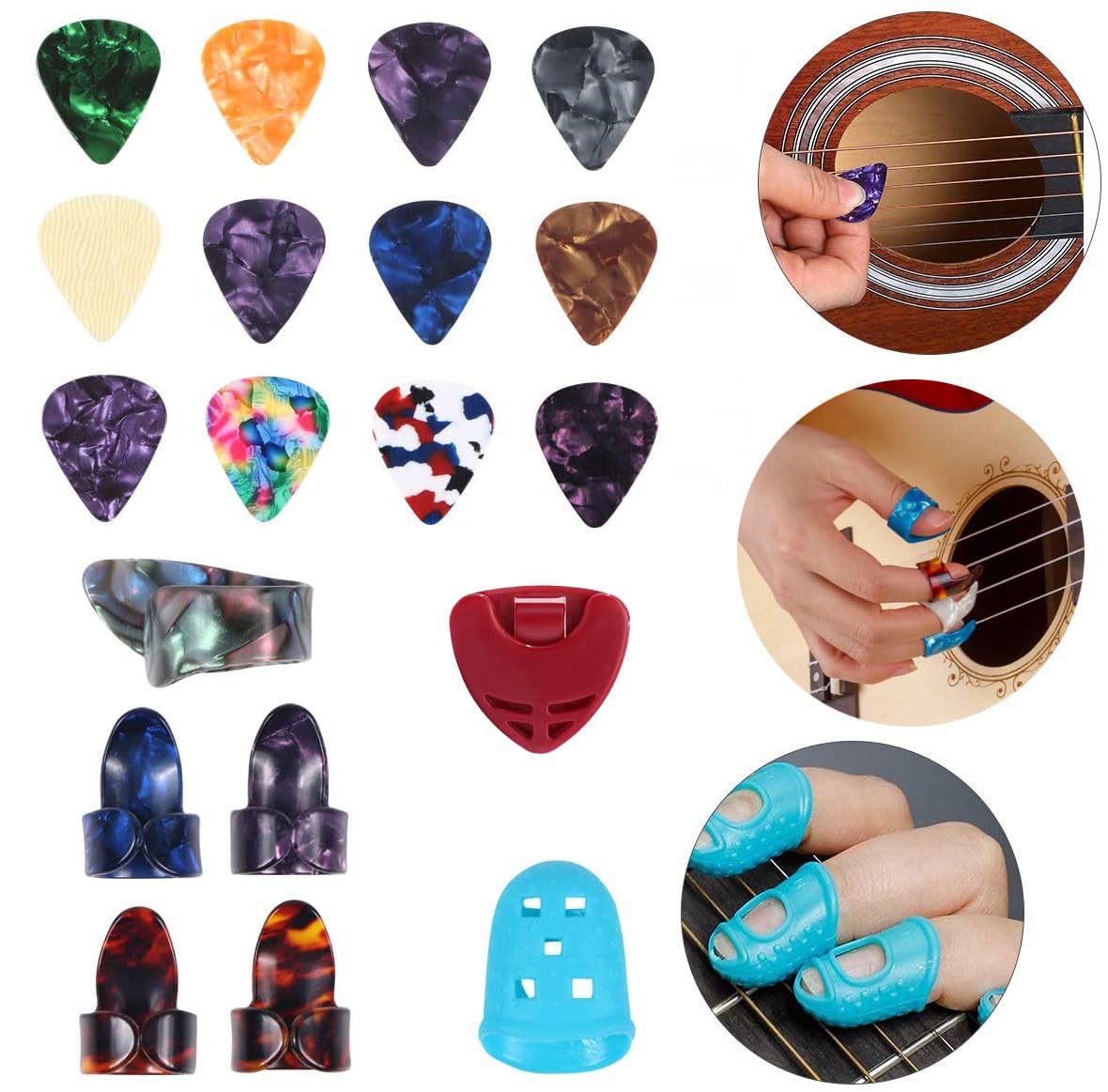60PCS Acoustic Guitar Accessories Kit with Strings, Tuner, Capo, 3-in-1 Restring Tool, Picks & More - Complete Maintenance Set for Guitar Players | Perfect for Beginners, Performances & Home Practice