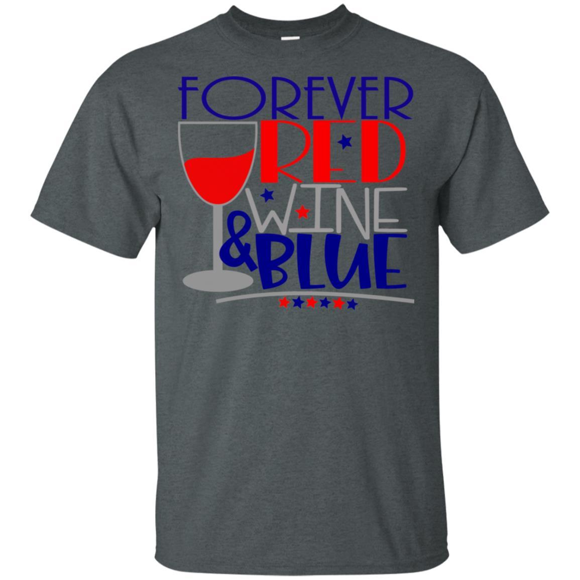 WineyBitches.Co Forever Red Wine and Blue Ultra Soft Cotton T-Shirt | Patriotic American Flag Design | Perfect for 4th of July, BBQ Parties & Casual Wear
