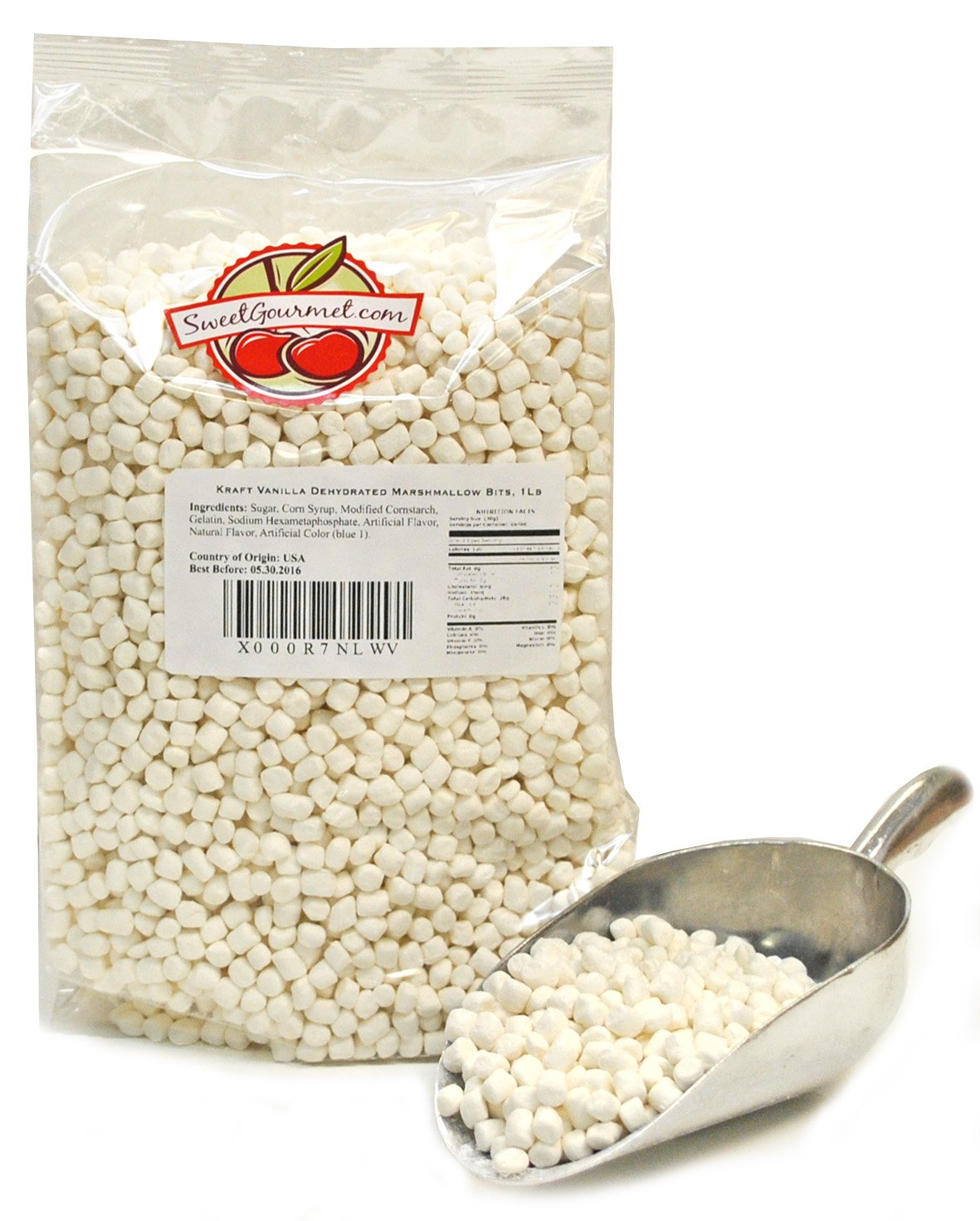 SweetGourmet Vanilla Dehydrated Marshmallow Bits - 1.5 Pound Bulk Bag | Charms Cereal Marshmallows for Baking, Desserts & Hot Cocoa Toppings | Non-GMO, Gluten-Free Snack