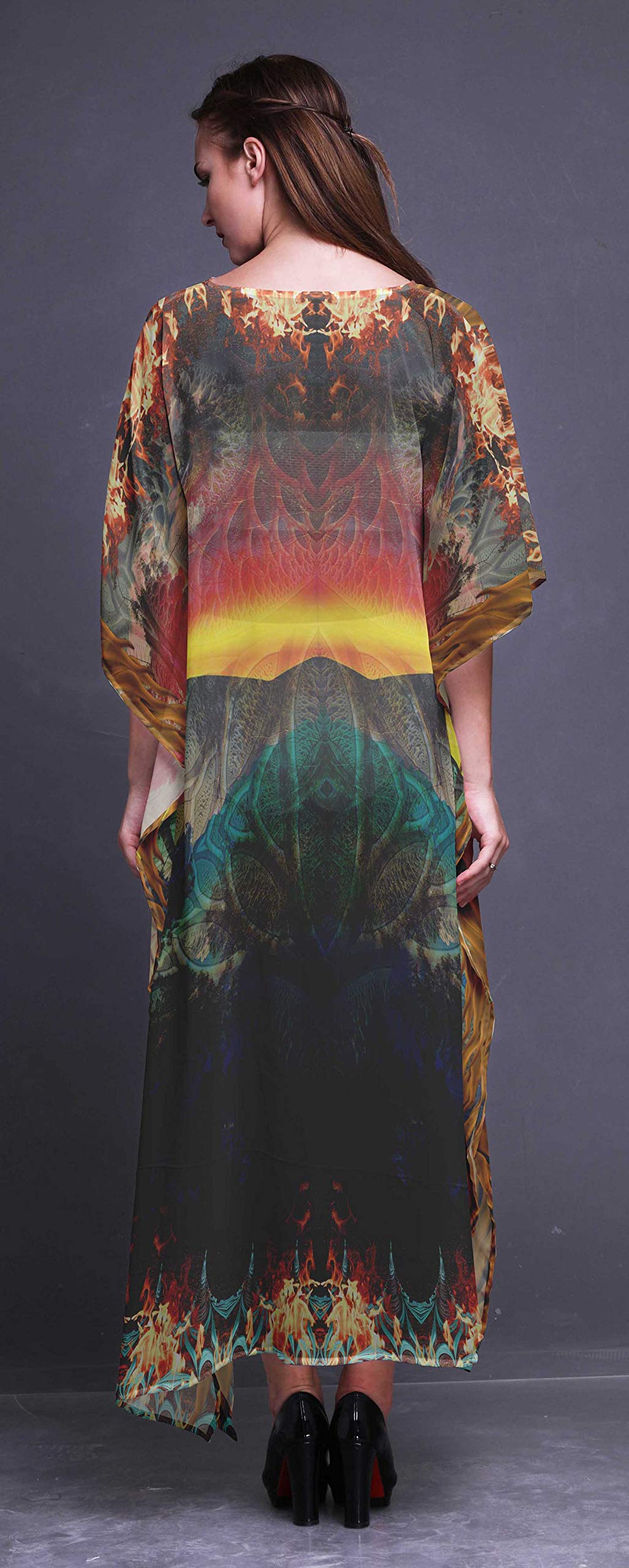Stylish Women's Long Beach Kaftan - Flowy Bikini Cover Up Maxi Dress for Summer Vacation, Pool Party & Beach Getaway