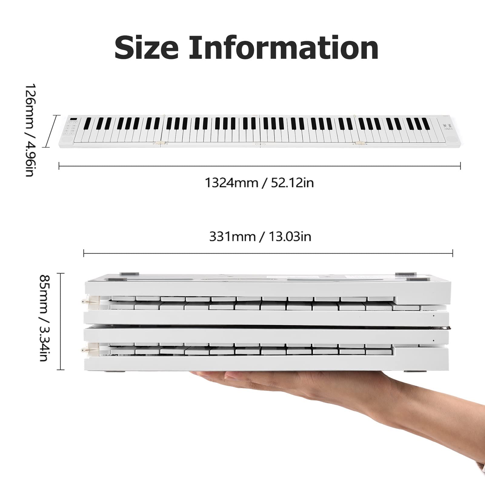 88-Key Foldable Electronic Piano Keyboard - Portable Digital Piano with Full-Size Keys for Beginners & Students | Perfect for Home Practice, Travel & Music Lessons