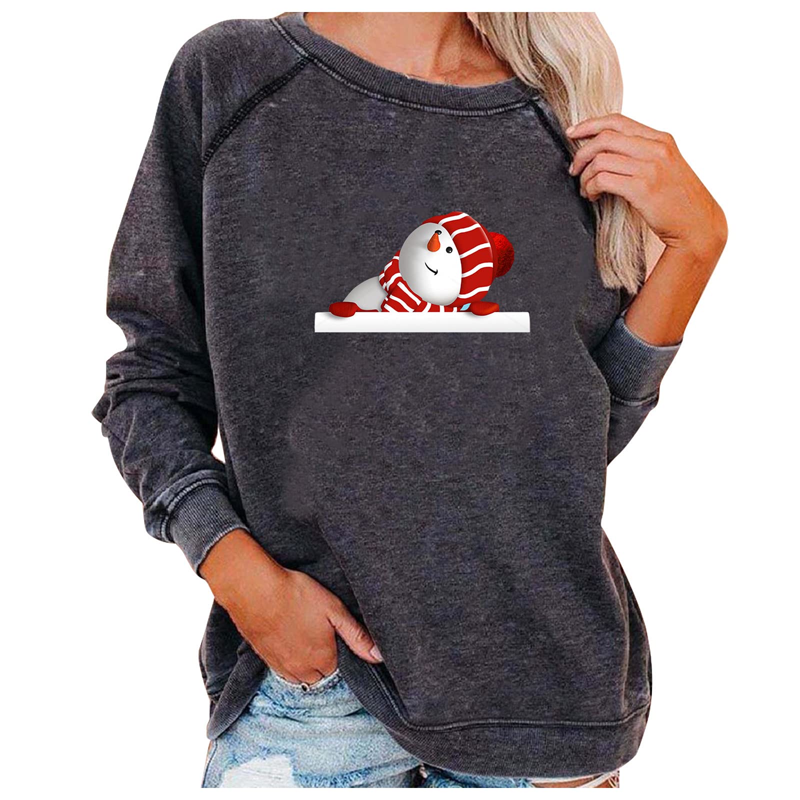 Christmas Movies Watching Shirt - Cozy Xmas Truck Tree Design Long Sleeve Pullover Top for Holiday Movie Nights & Hallmark Christmas Parties