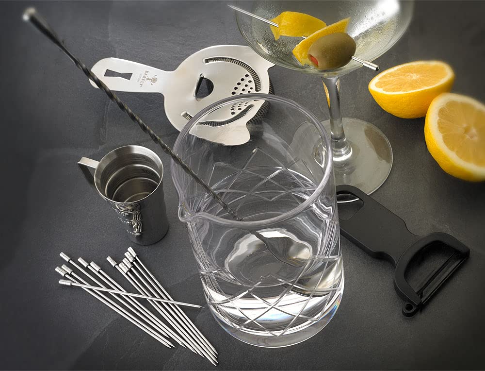 Barfly Stainless Steel Cocktail Kit - Professional Stirred Martini Mixing Set for Home Bars & Parties | Perfect for Crafting Classic Cocktails & Entertaining Guests