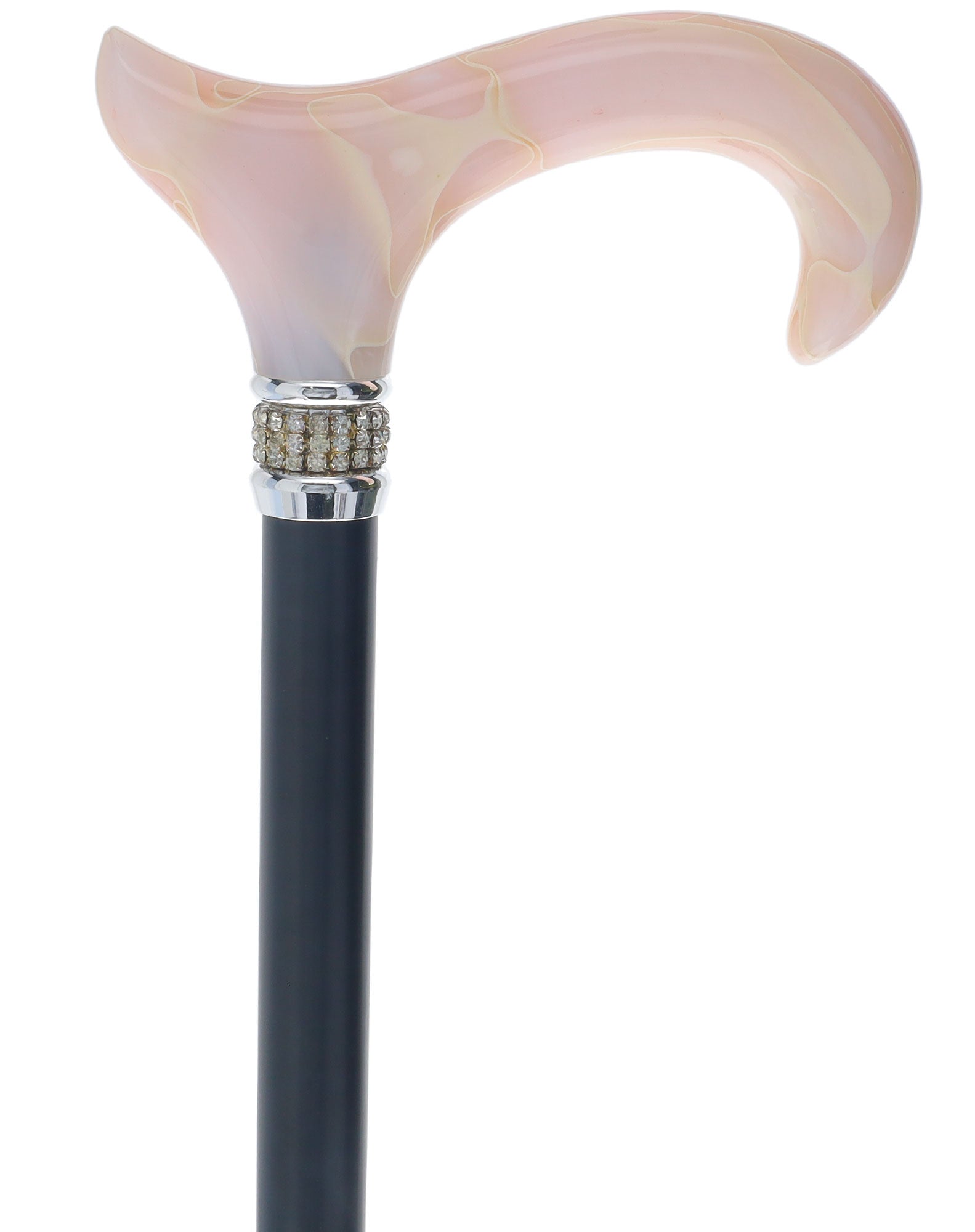Premium Black Pearlz Walking Cane - Lightweight Adjustable Mobility Aid for Seniors & Adults - Fashionable Support Cane for Daily Use, Travel, and Outdoor Activities