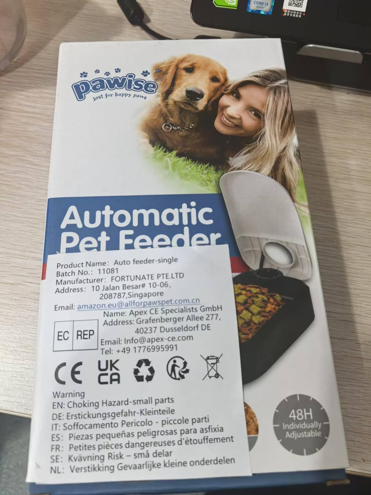 PAWISE Automatic Pet Feeder for Dogs and Cats - 1.5 Cup Smart Food Dispenser with 48-Hour Timer - Perfect for Travel, Workdays & Busy Pet Owners