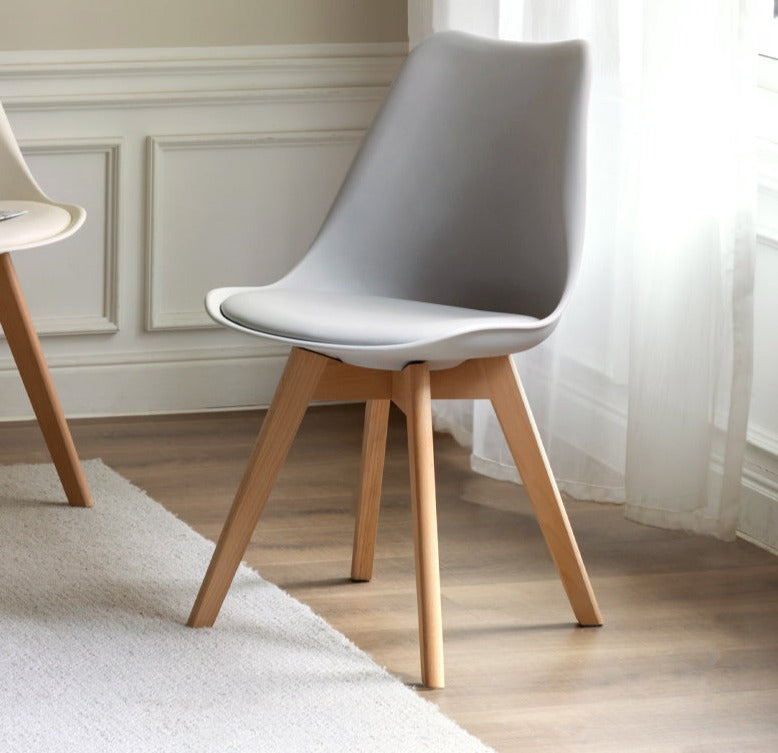 Premium Solid Wood Eames Dining Chairs Set of 4 - Beech & Oak Mid-Century Modern Style - Perfect for Dining Room, Kitchen, Office or Lounge Area
