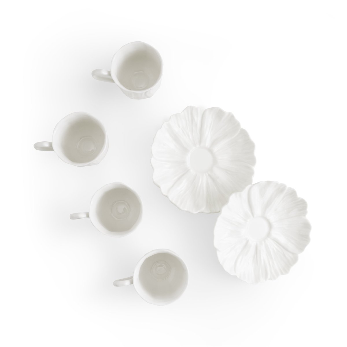 Premium Gardenia Demitasse Set - Elegant Porcelain Espresso Cups & Saucers for Afternoon Tea, Coffee, or Dessert - Perfect for Home, Cafe, or Gift Giving