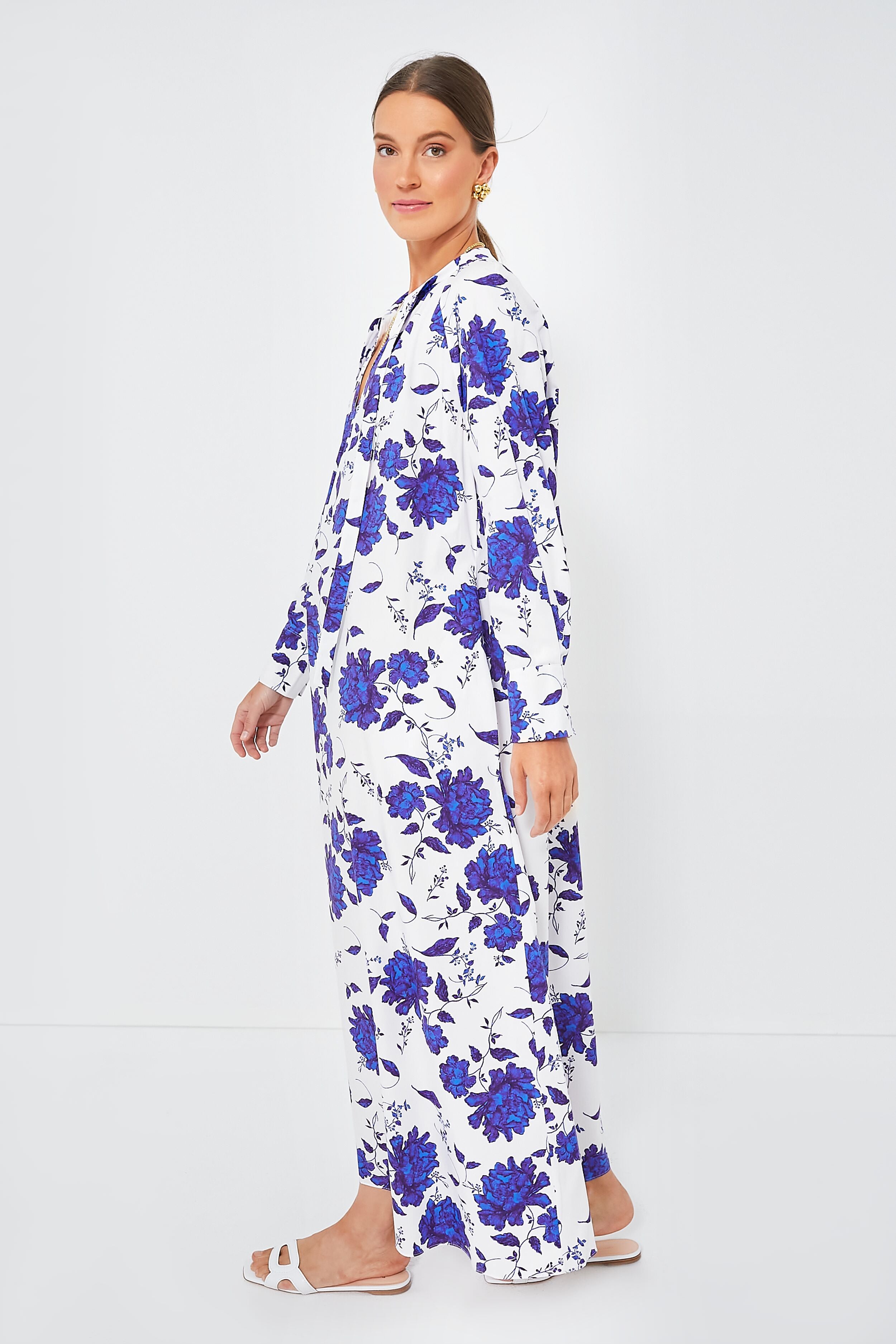 Blue Rose Kirby California Poplin Dress - Floral Print Summer Dress for Women, Casual & Beach Wear, Perfect for Vacations, Parties & Outdoor Activities