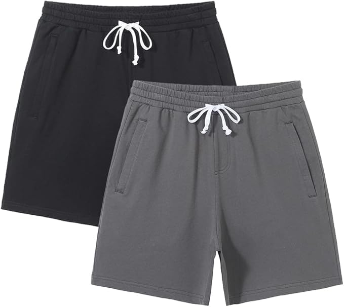 **Pioneer Men's 5-Inch Inseam Camp Sweat Shorts - Athletic Gym Workout, Running, Casual Cotton Lounge Shorts for Home, Travel & Outdoor Activities**