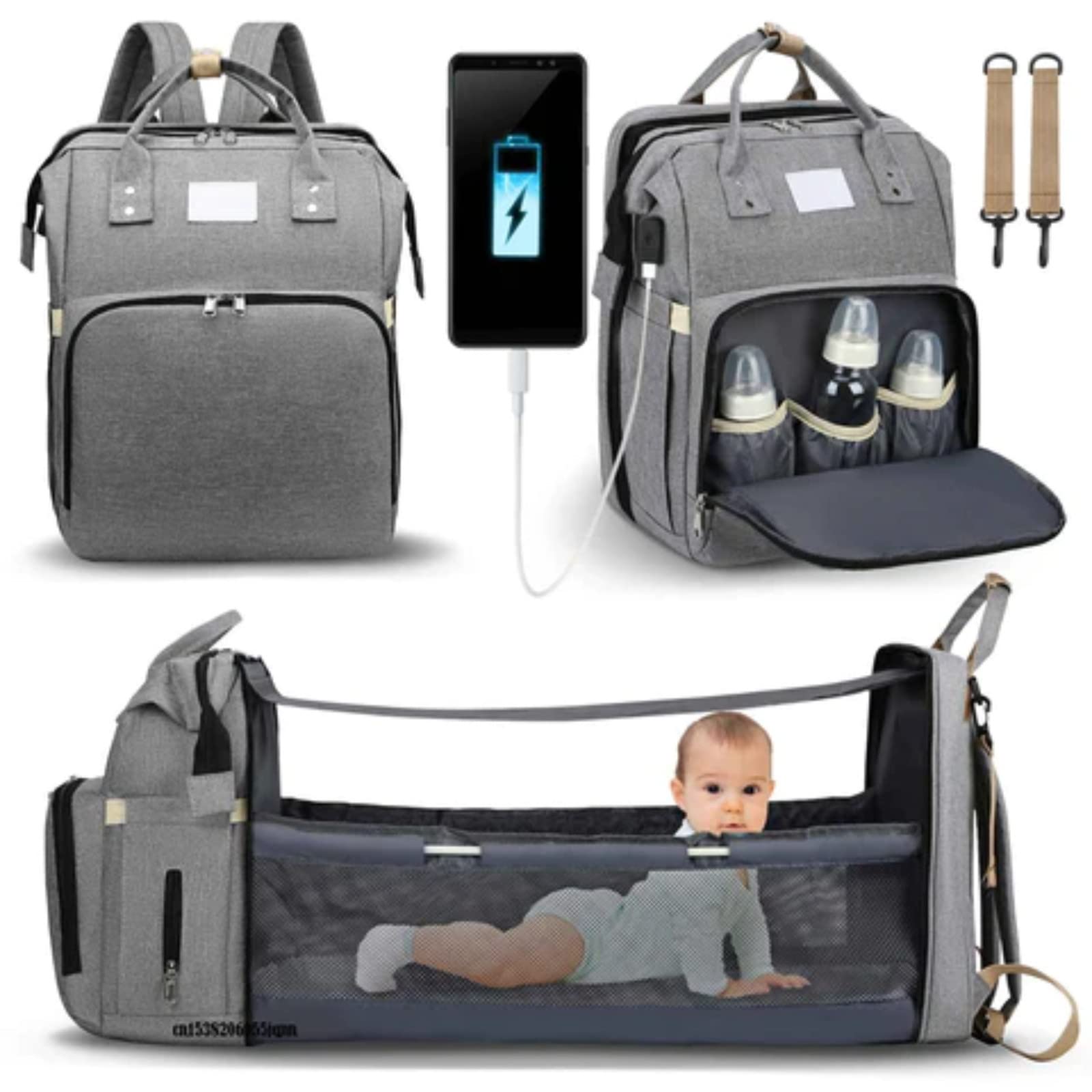 **Premium Diaper Bag Backpack with Foldable Crib - Large Capacity Baby Travel Bag, Portable Storage Organizer for New Moms - Perfect for Travel, Daycare & On-the-Go Parenting**