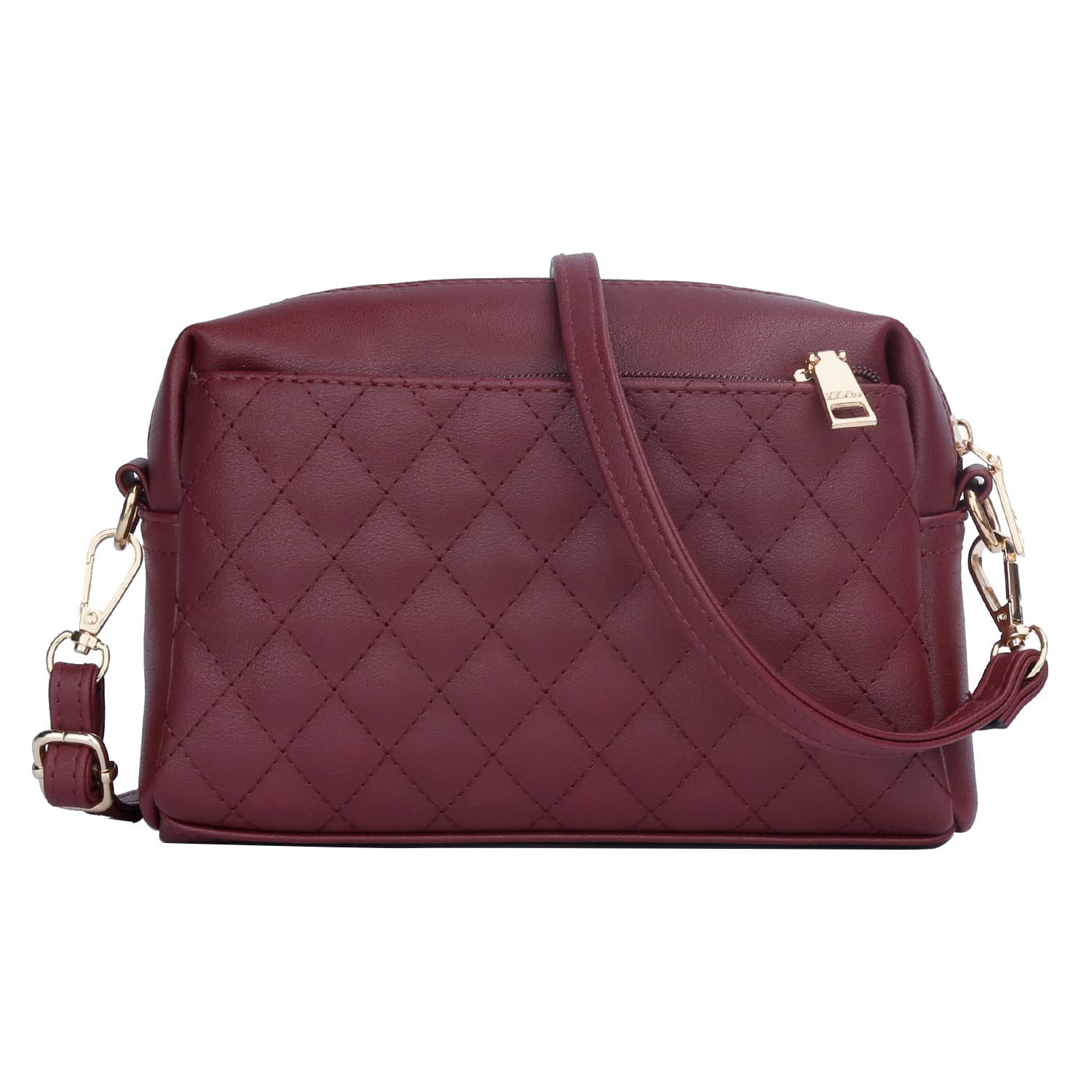 KKXIU Quilted Crossbody Bags for Women - Lightweight Triple Zip Purse for Daily Use & Travel
