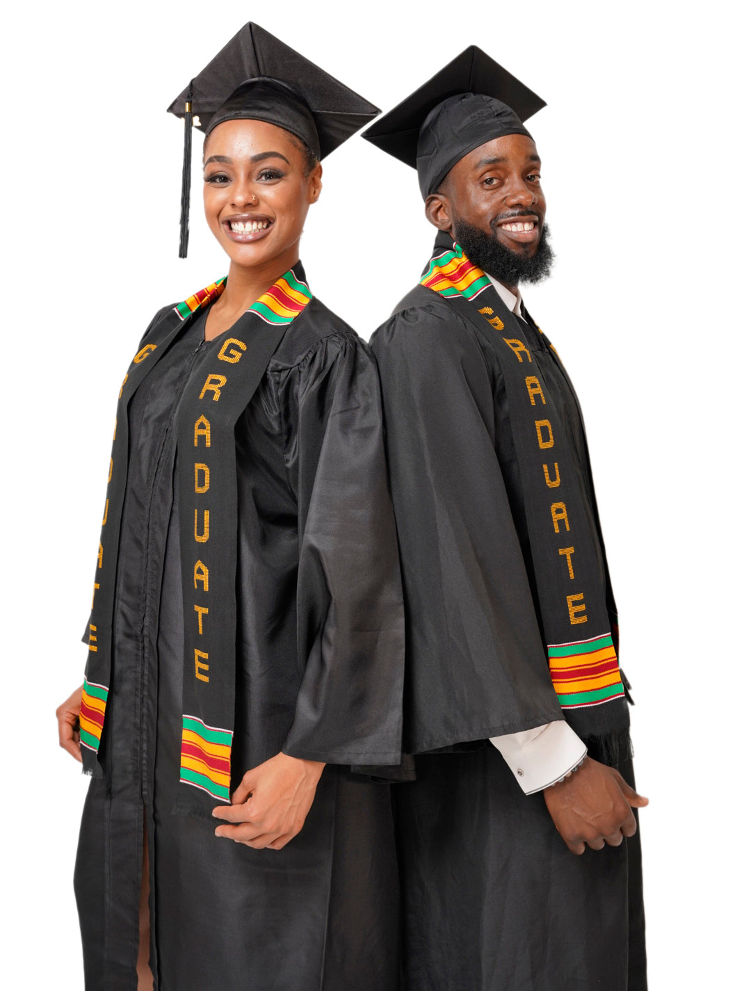 Premium Kente Cloth Graduation Stole Sash for Graduates - African Heritage Celebration Stole - Perfect for College & University Commencement Ceremonies