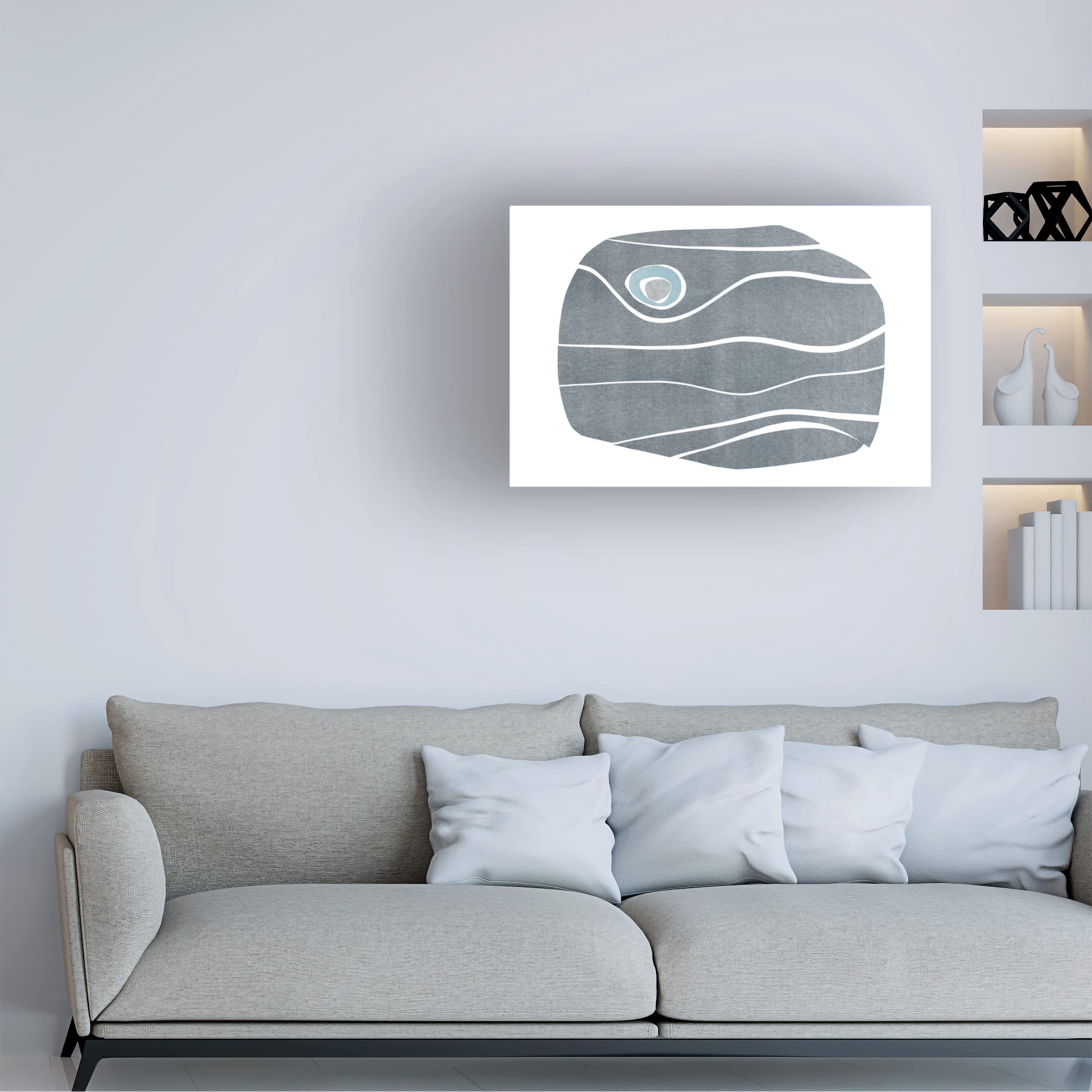Rob Delamater 'River Stones X' Canvas Art Print - Modern Abstract Wall Decor for Living Room, Bedroom & Office - Trademark Fine Art Collection