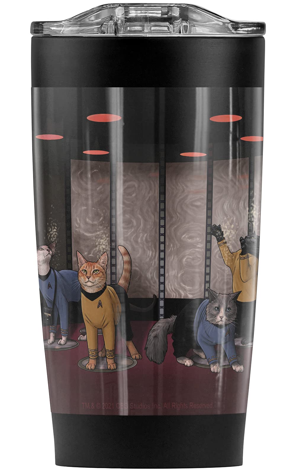 Star Trek Kitten Crew On Deck 20oz Stainless Steel Tumbler - Vacuum Insulated Coffee Travel Mug with Leakproof Lid | Double Wall Insulation Keeps Hot & Cold | Perfect for Office, Commuting & Outdoor Adventures