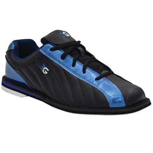 **Unisex 3G Bowling Shoes for Men & Women - Black & Metallic Blue - Comfortable & Slip-Resistant for League Play & Casual Bowling**