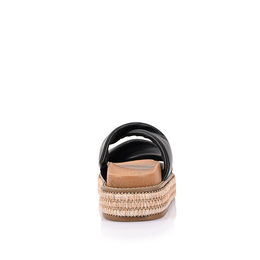 Rue Flatform Slides for Women - Black Platform Sandals | Comfortable Summer Slide Shoes for Beach, Pool, and Casual Outings