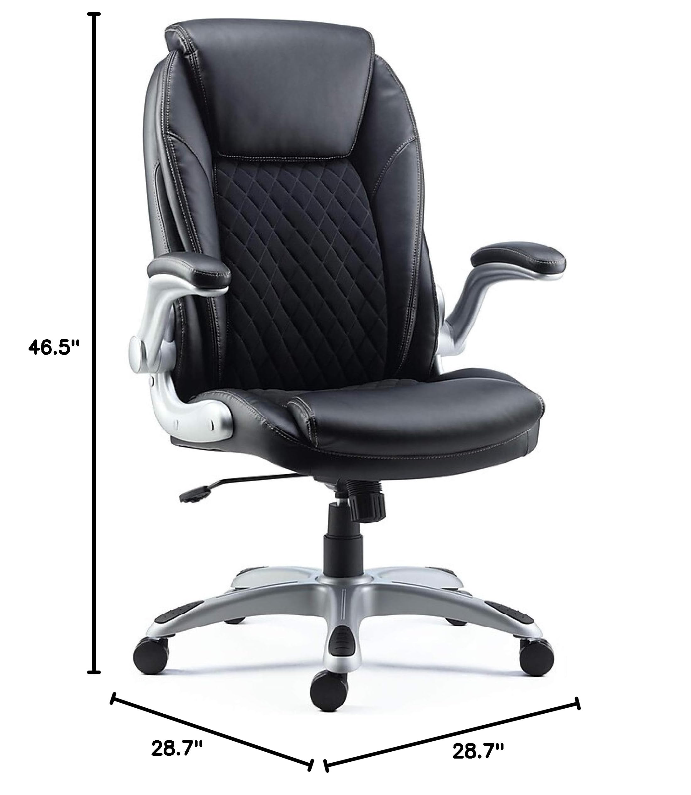 Staples Sorina Black Bonded Leather Adjustable Office Chair with Plush Padding - Ergonomic Desk Chair with Lumbar, Arm & Head Support - Modern Executive Chair for Home Office, Gaming & Workspaces
