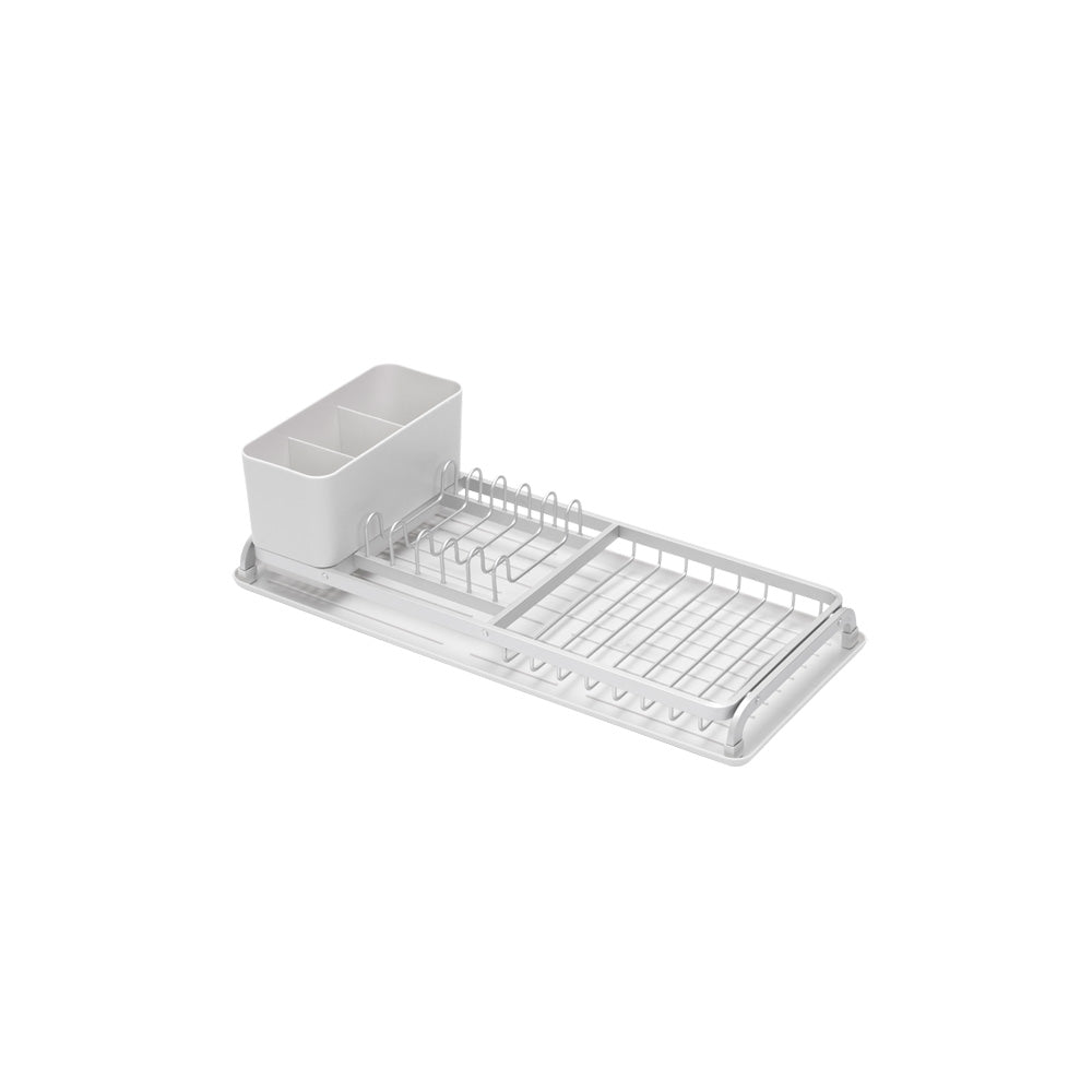 Compact Dish Drying Rack Light Grey - Space Saving Kitchen Organizer for Dishes, Cups & Utensils - Perfect for Small Kitchens, Apartments & RVs