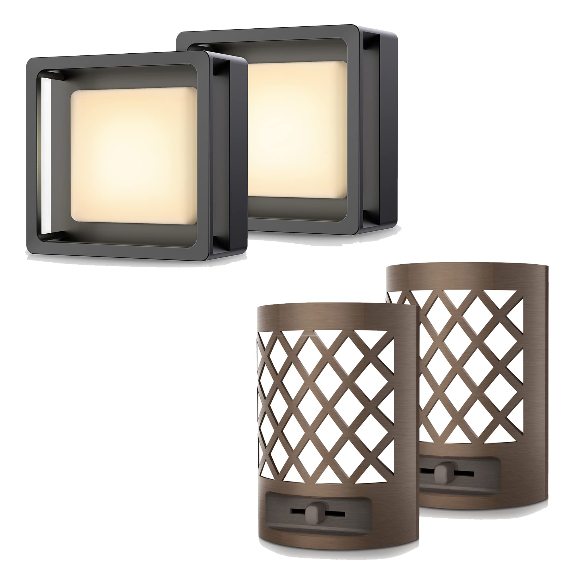 Vintage LED Night Light with Dusk Sensor - 4 Pack for Bedroom & Bathroom