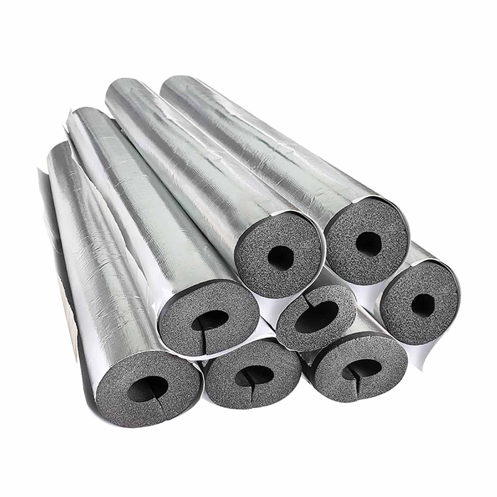 High-Temperature Insulation Foam Pipe Tube - Fireproof Solar Energy Pipe Insulation for Hot Water & Outdoor Air Conditioning (Color: Silver) - Perfect for Solar Panels, HVAC Systems & Plumbing Protection
