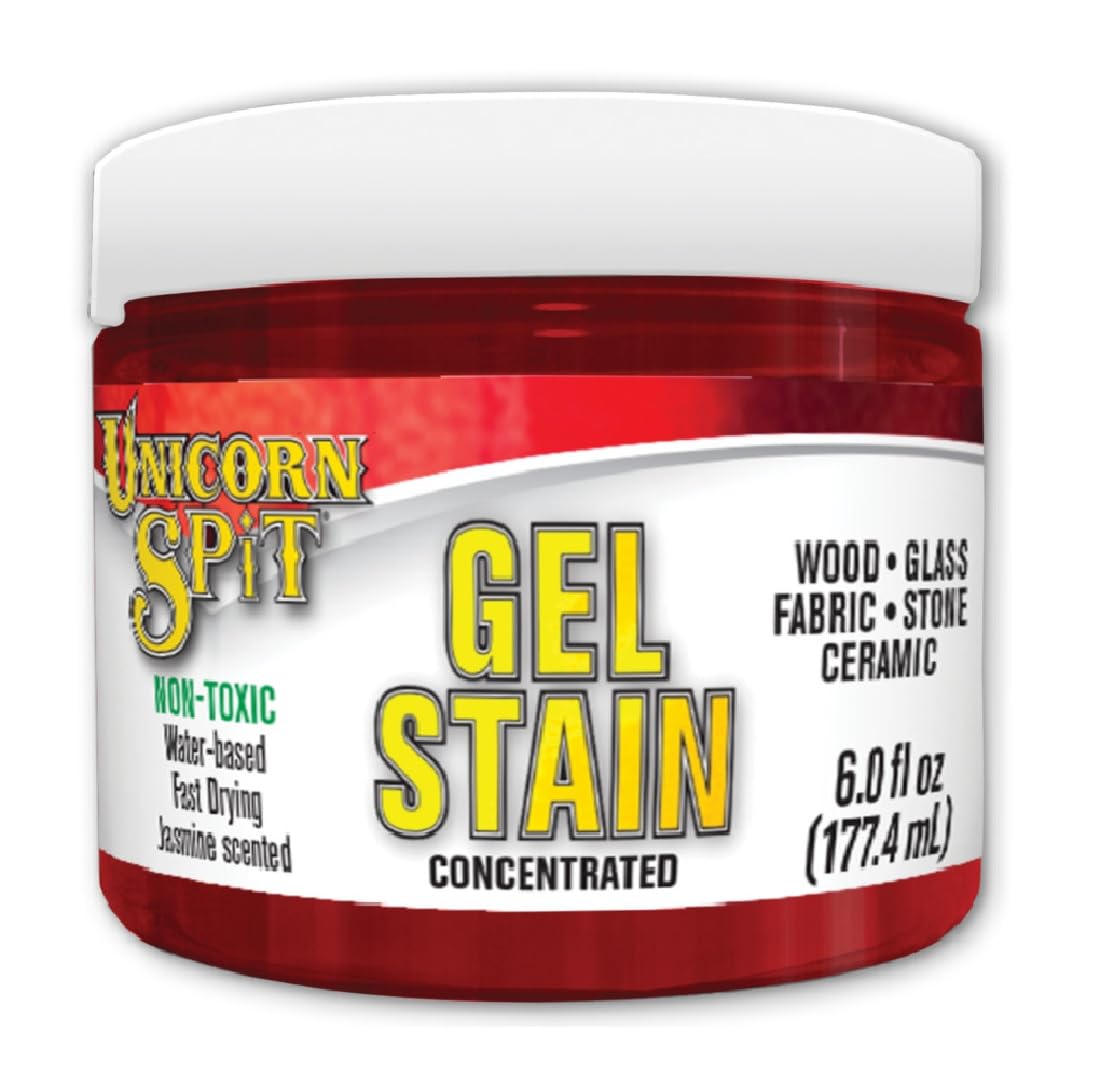 Unicorn Spit 5772002 Concentrated Jasmine Scented Wood Stain Gel - Red Pepper Color for DIY Furniture, Cabinets & Home Decor Projects