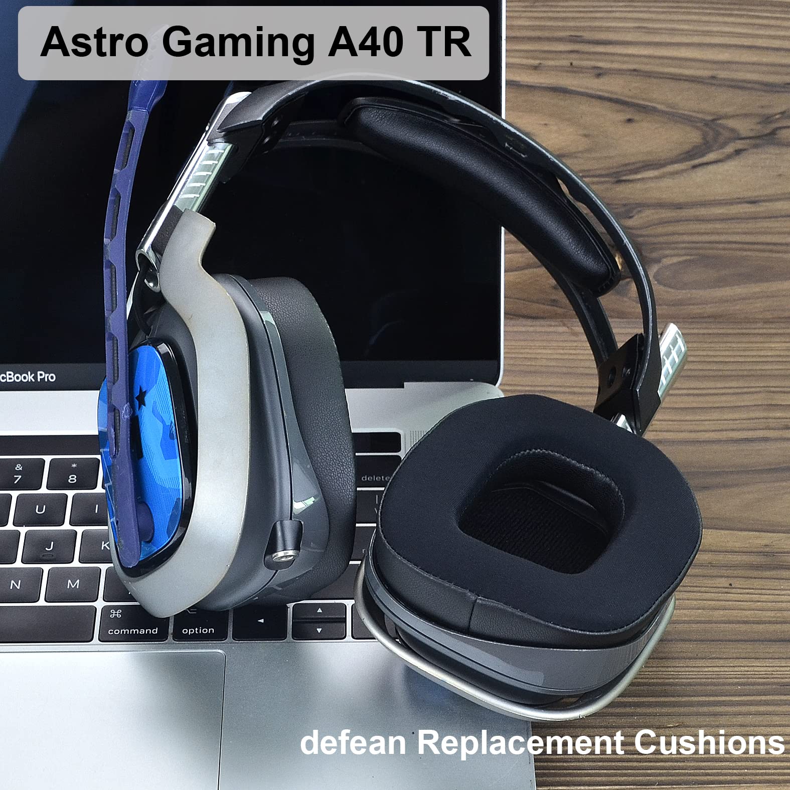 Defean A40 TR Mod Kit - Replacement Earpads & Headband for Astro Gaming A40 TR Headset | High-Density Noise Cancelling Foam Ear Cushions | Premium Black Silky Cool Fabric | Perfect for Gaming, Streaming & Long Wear Comfort