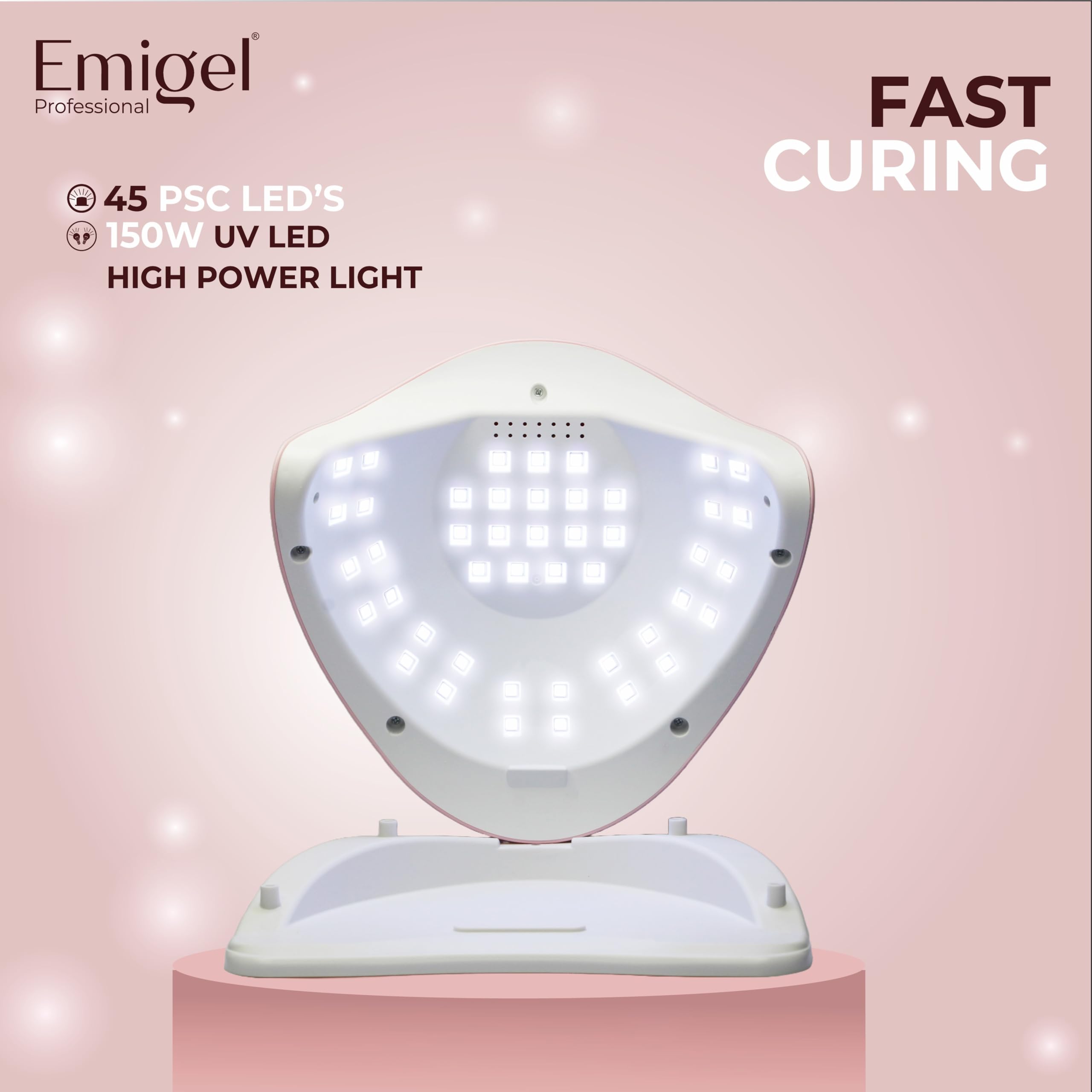 Professional 150W UV Nail Lamp - Emigel Gel Polish Dryer & Curing Light with Timer | Salon-Quality Manicure Equipment for Gel Nails, Acrylics & Dip Powder | Perfect for Home Nail Art & Professional Salon Use