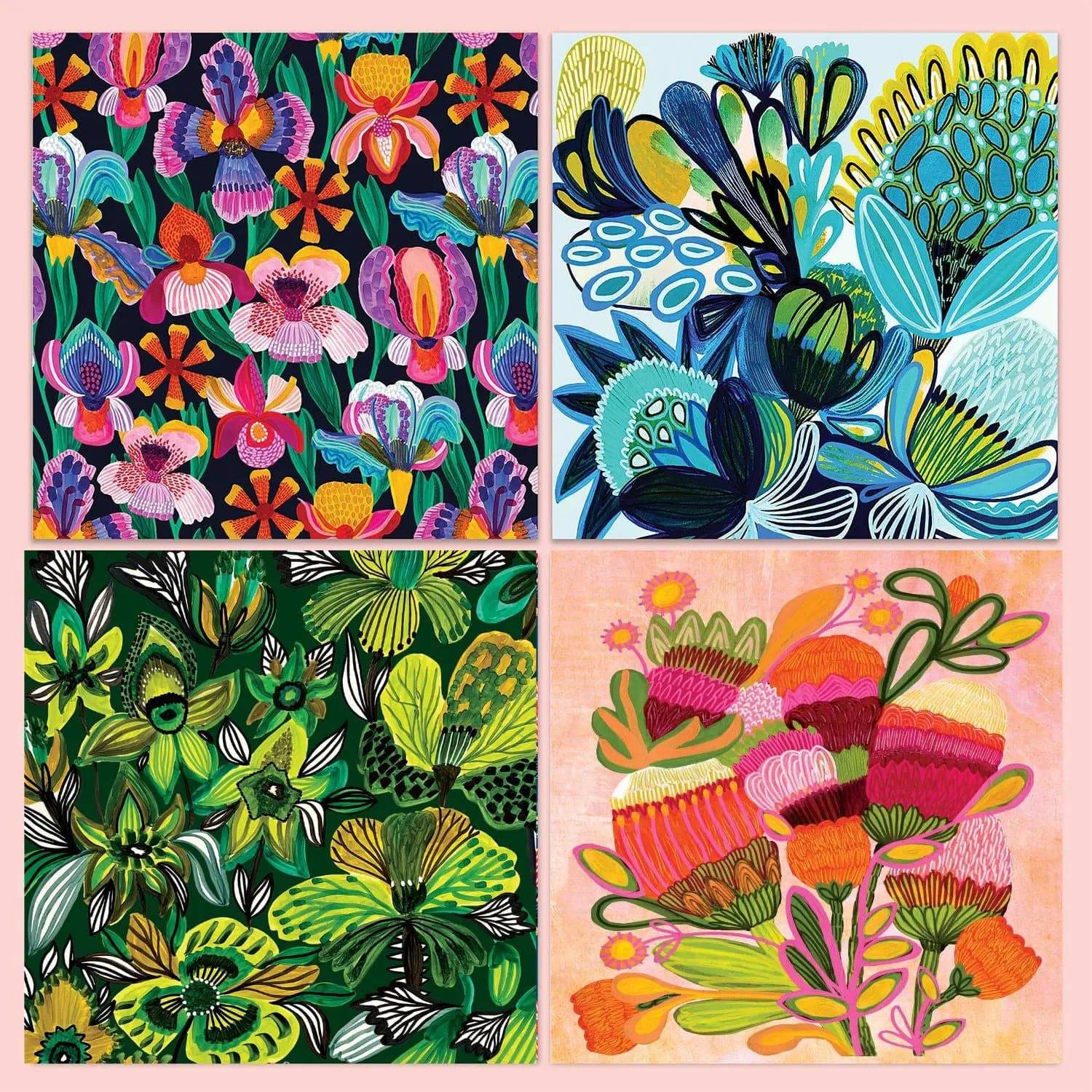 Iris Iridescent Greeting Cards - Set of 4 Premium Australian Stationery for Birthdays, Anniversaries & Special Occasions
