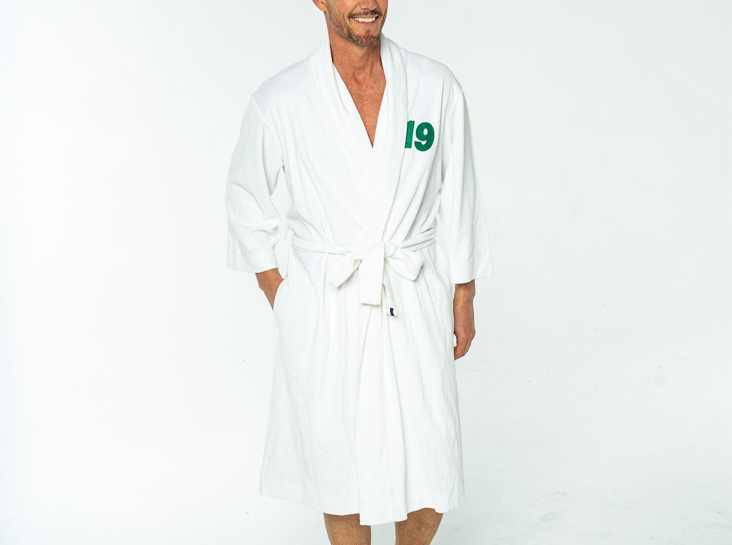 Limited Edition Terrycloth Caddiemaster Robe - Premium White Bathrobe for Spa, Golf & Luxury Home Relaxation