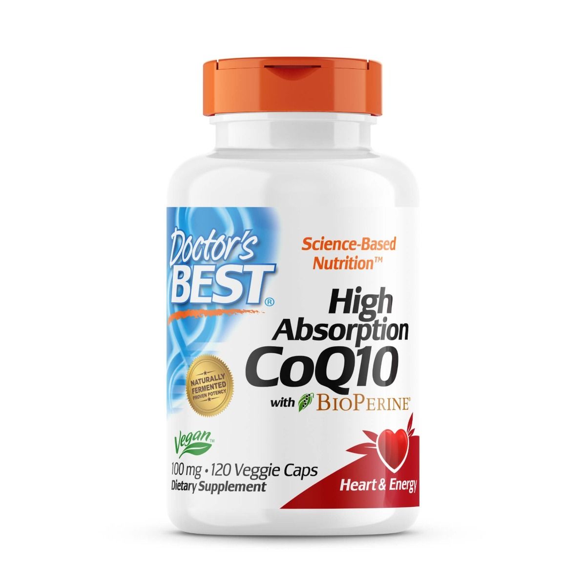 Doctor's Best High Absorption CoQ10 100mg with BioPerine - 120 Vegetarian Capsules - Supports Heart Health & Energy - Perfect for Adults Seeking Antioxidant & Cellular Energy Support
