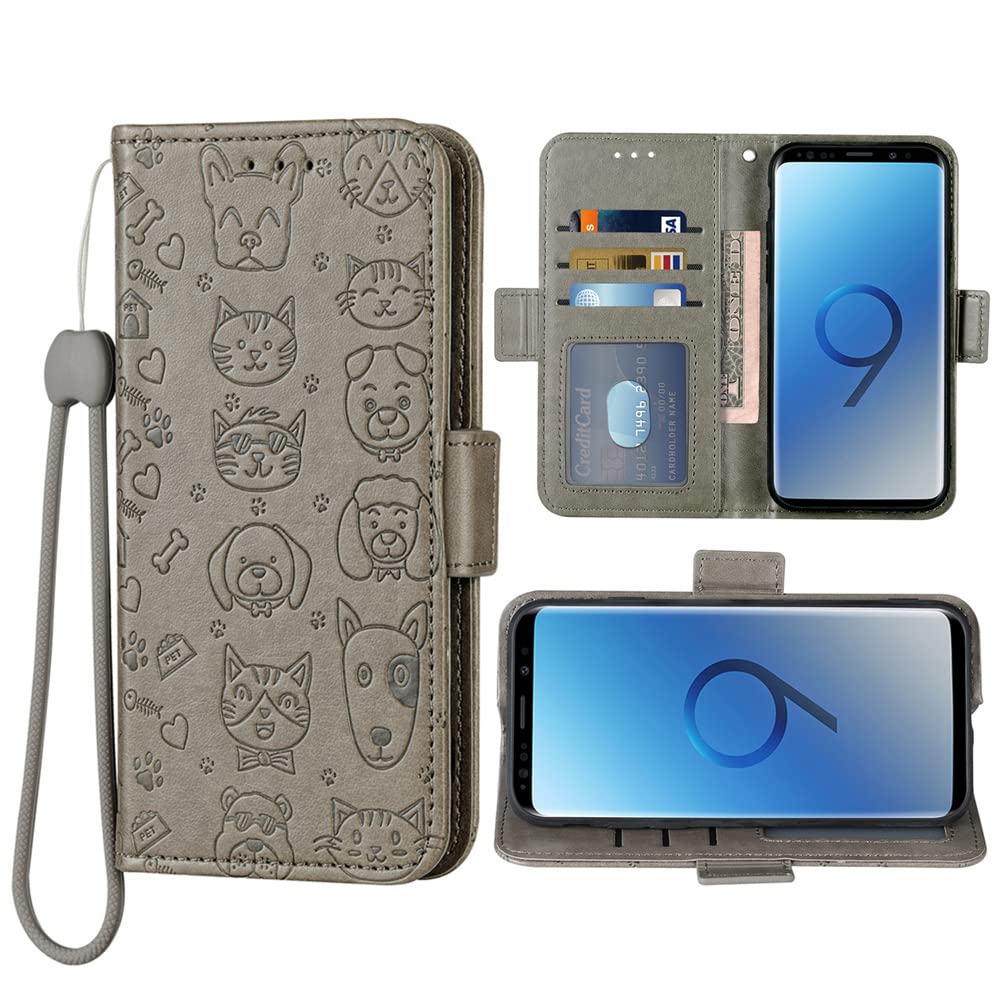 Premium Leather Wallet Case with Wrist Strap & Card Holder for ASUS ROG Phone 5/5 Pro/5s/5s Pro/5 Ultimate - Flip Stand Cover with Lanyard (Grey) - Perfect for Gaming, Travel & Everyday Protection