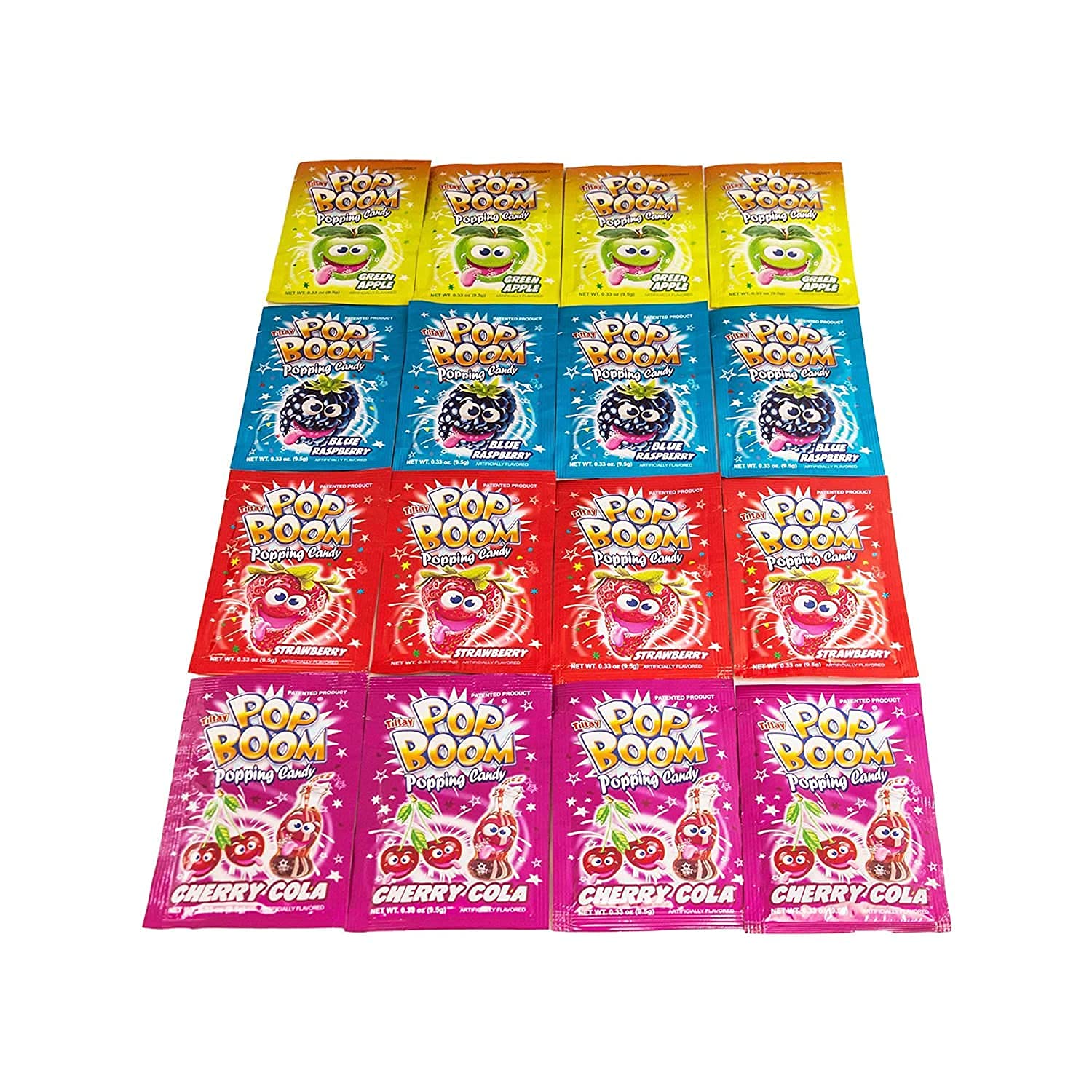 Tiltay Pop Boom Popping Candy - 16 Packs Cherry Cola Flavor | Fun Party Favors, Halloween Treats & Unique Gifts for Kids and Adults