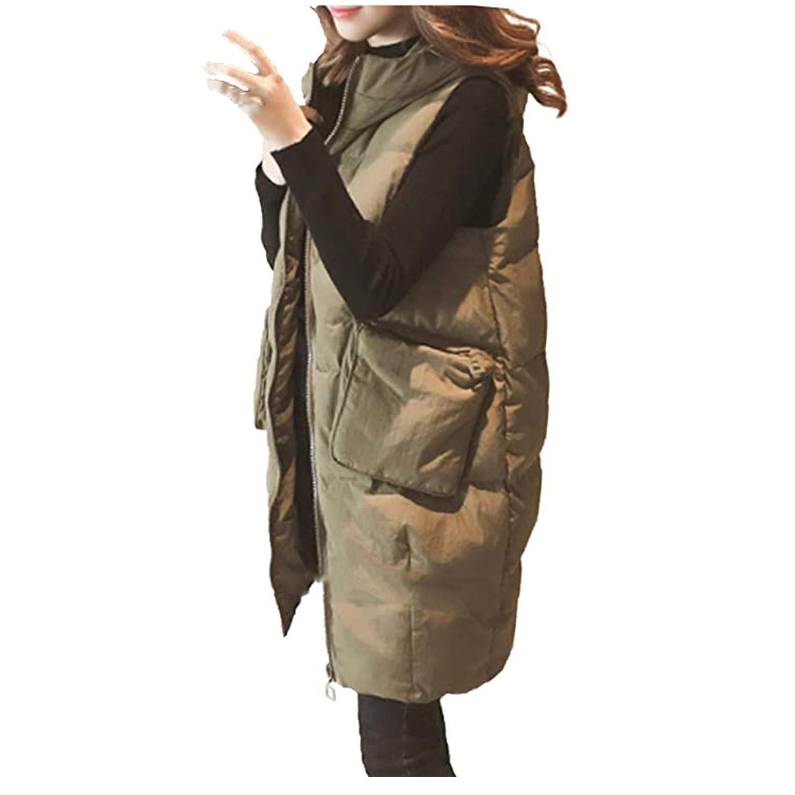 Women's Plus Size Lace Tops & Sleeveless Hoodie Vest Jacket - Fall Fashion Outerwear for Casual Wear & Layering