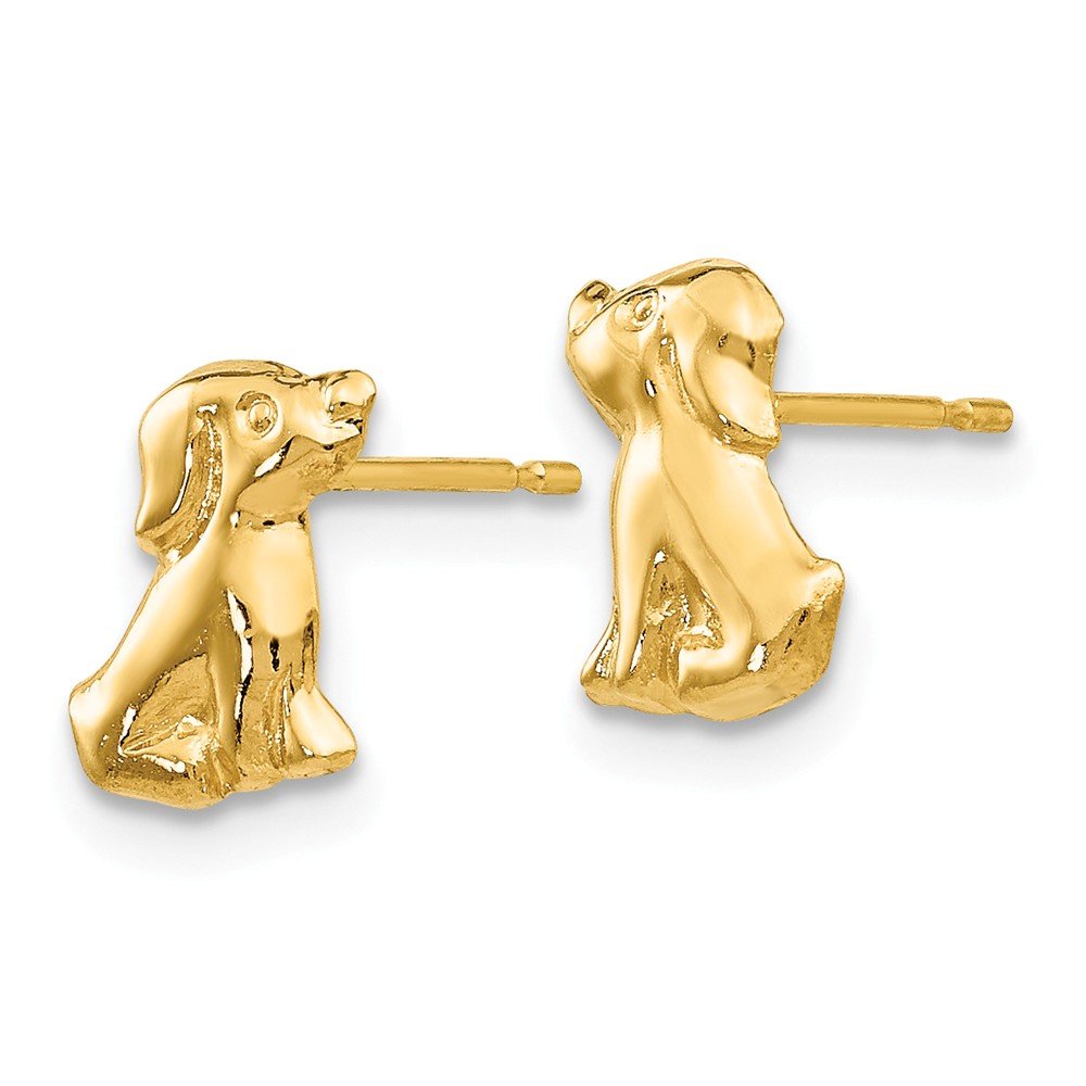 14K Solid Yellow Gold Dog Bone Stud Earrings for Women - 8mm x 5mm Hypoallergenic Pet Lover Jewelry - Perfect for Casual Wear, Gifts & Animal Themed Fashion