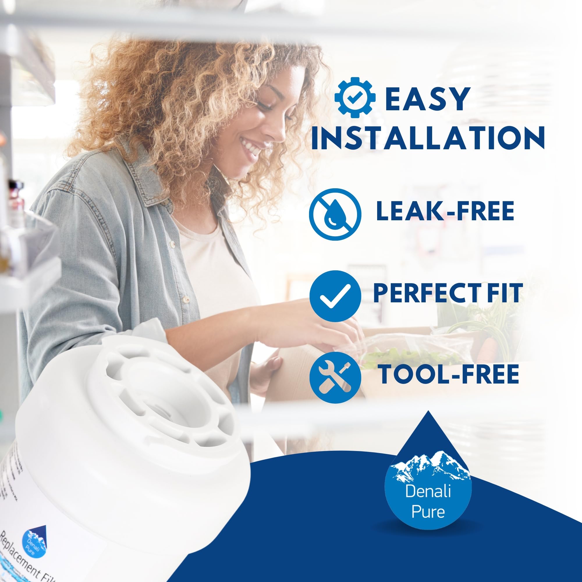 3-Pack GE DSHF6VGBCCWW Refrigerator Water Filter Replacement - Compatible with GE MWF & MWFP Fridge Filters | Pure Water for Drinking, Ice Maker & Coffee Machine