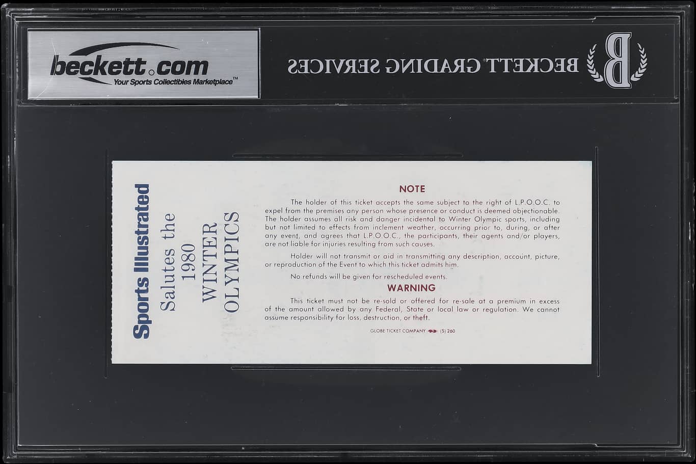 1980 USA Hockey Team Signed Czechoslovakia Olympic Game Ticket - February 14, 1980 - BAS Auto 10 Certified - Rare Sports Memorabilia for Collectors & Hockey Fans - Perfect for Display in Man Caves, Sports Bars & Memorabilia Collections