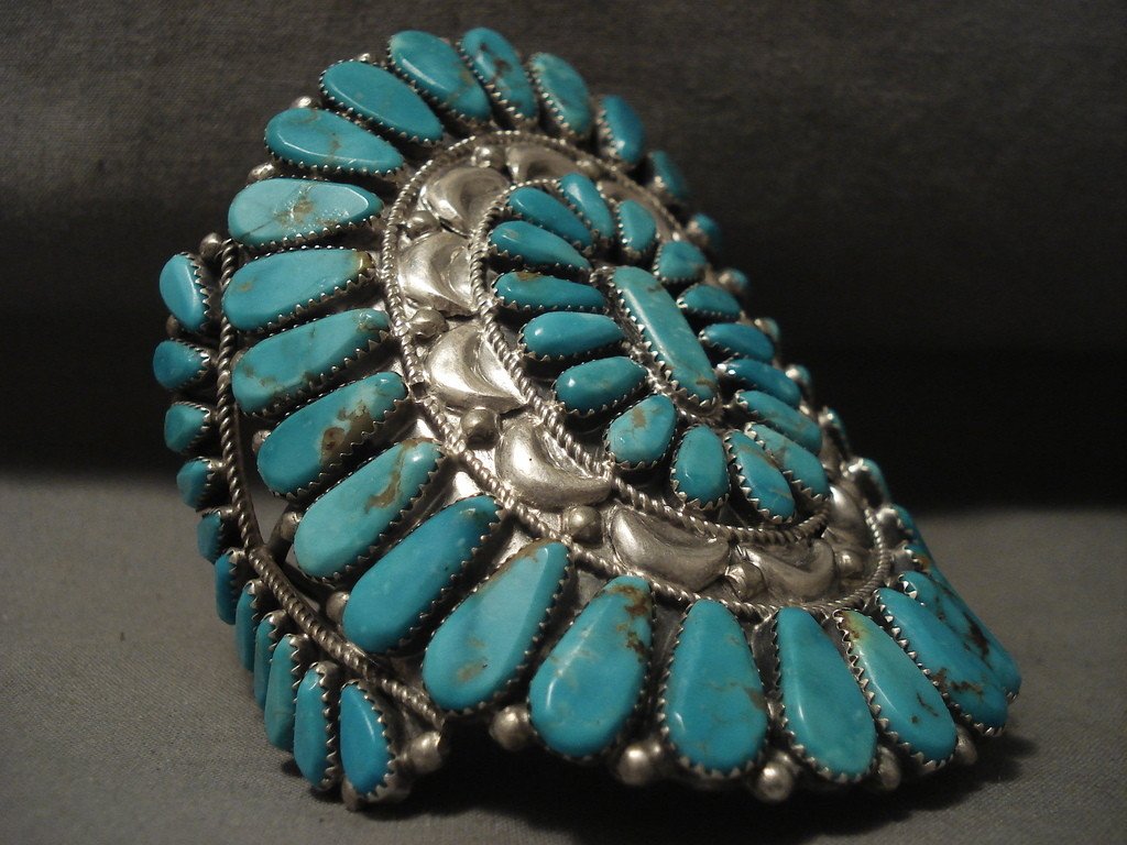 Authentic Vintage Navajo Turquoise Silver Bracelet - 109g Heavy Native American Jewelry for Women & Men - Perfect for Boho, Western & Festival Fashion