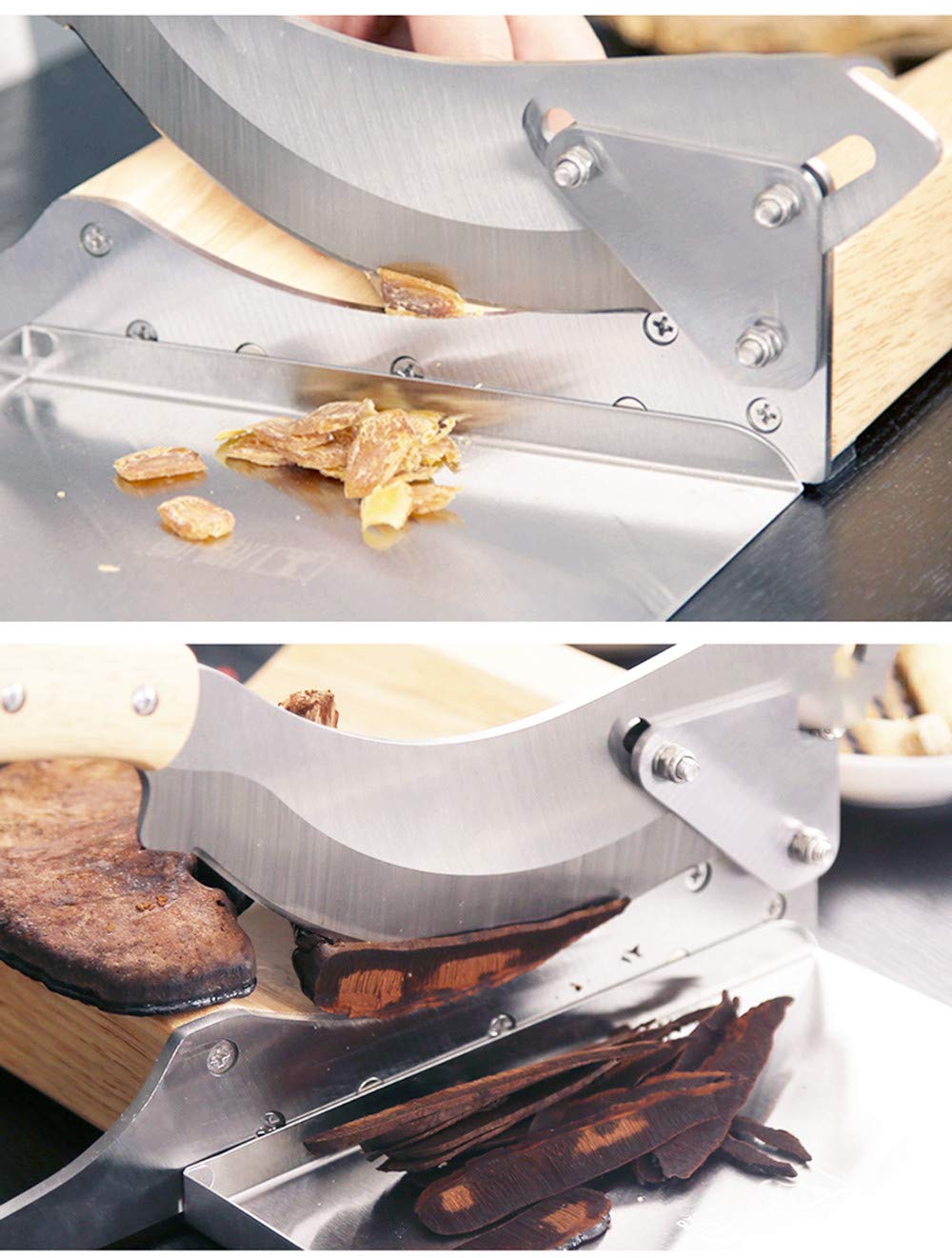 Premium Stainless Steel Herb Slicer Machine - Manual Chinese Medicine Cutter for Herbs, Beef Jerky, Dried Vegetables & Nougat | Commercial & Home Use | Perfect for Herbal Shops, Kitchens & Food Processing
