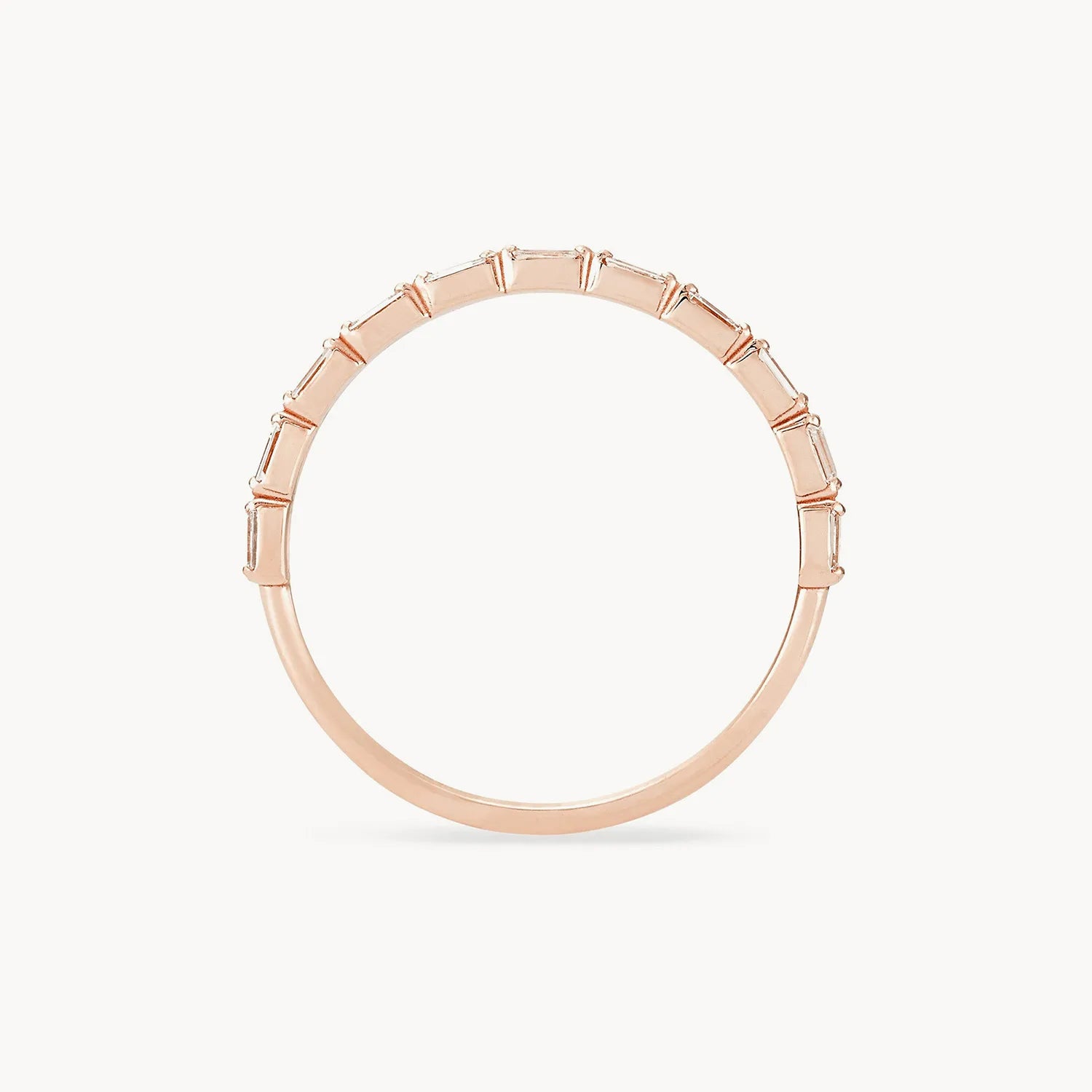 14K Rose Gold Moirai Ring with White Diamonds - Elegant Jewelry for Women, Perfect for Weddings, Anniversaries & Special Occasions
