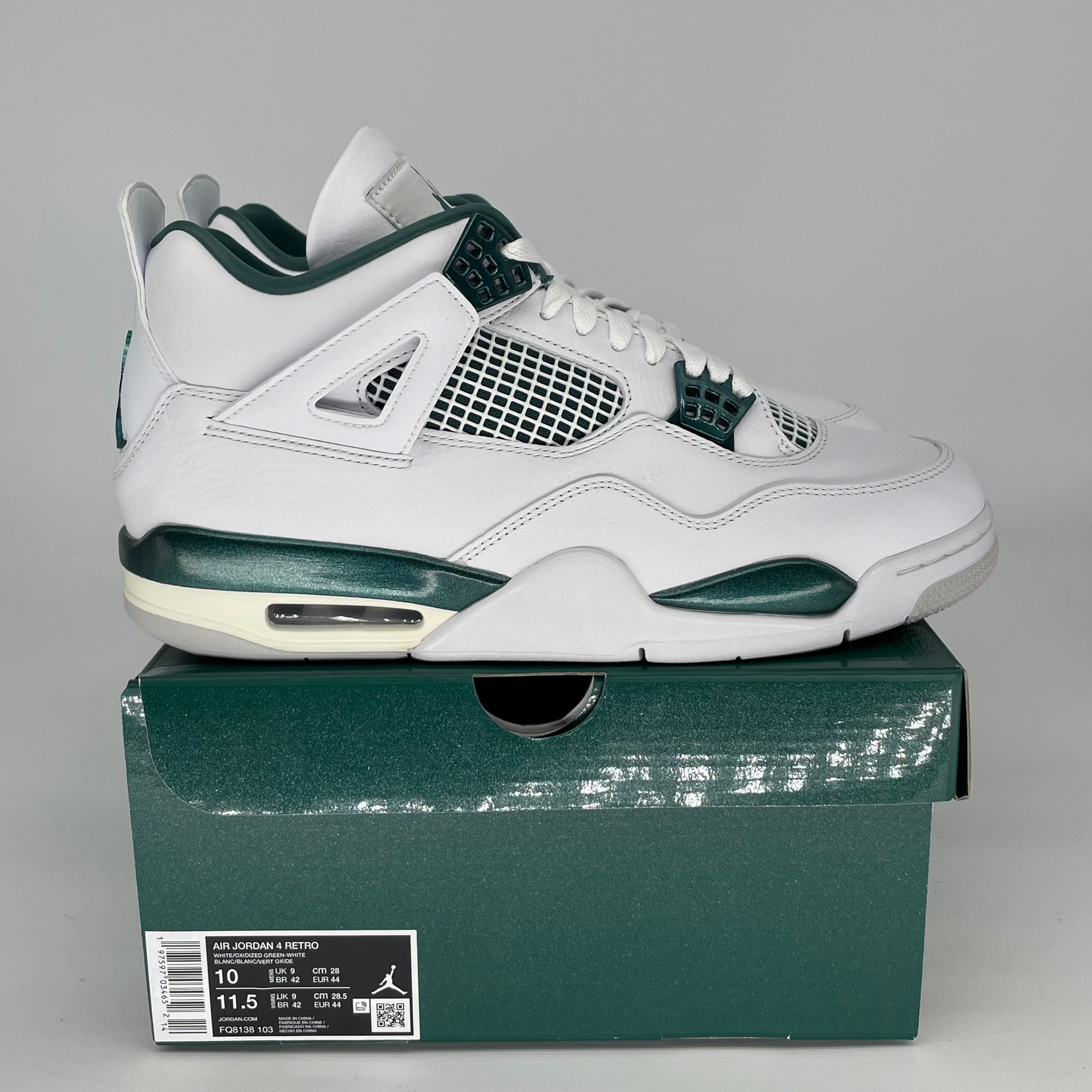 AIR JORDAN 4 OXIDIZED GREEN Men's Basketball Shoes - Size 10/11.5W (FQ8138-103) - Retro Style Sneakers for Streetwear & Casual Wear