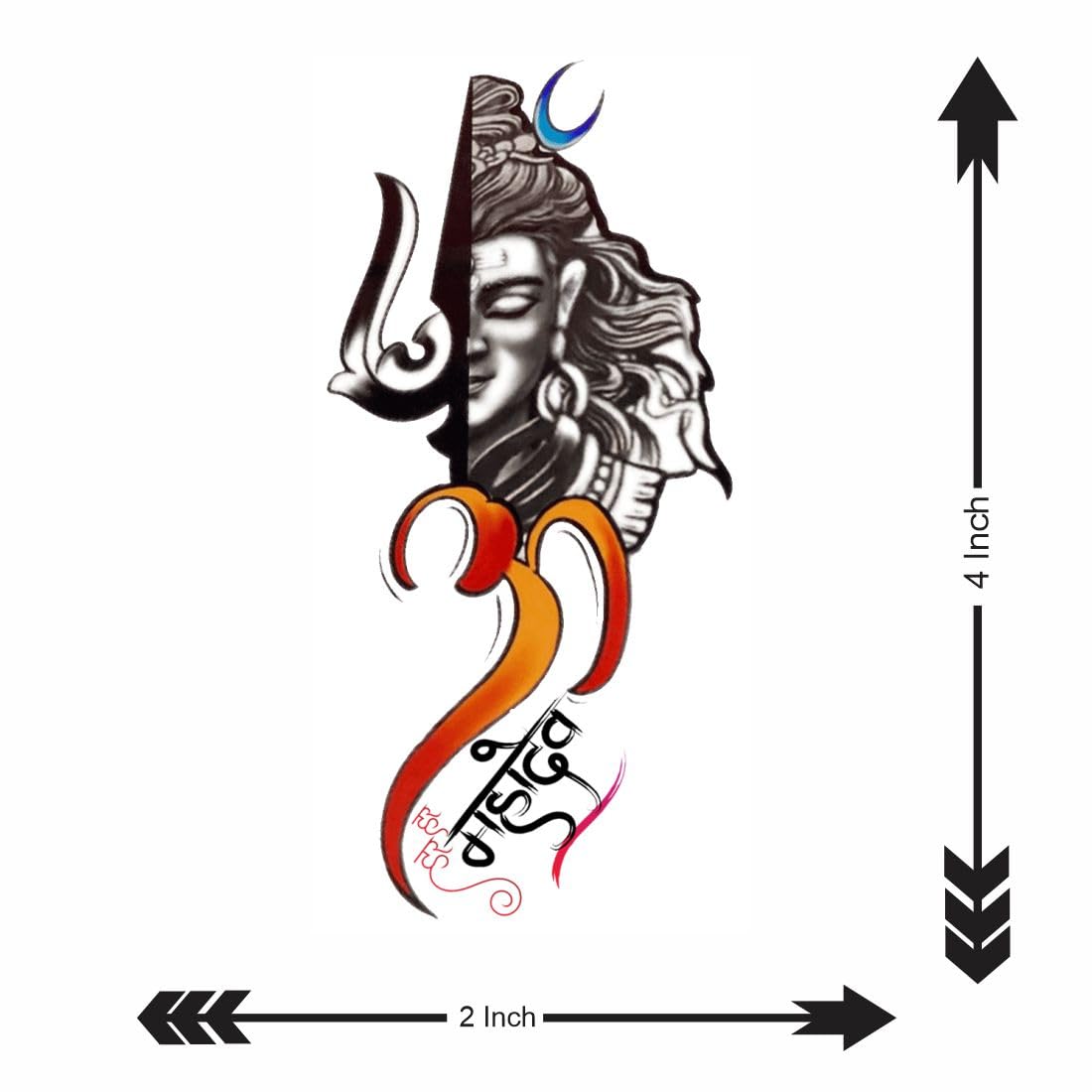 Lord Shiva Temporary Tattoo - Waterproof Fake Body Art for Hands & Arms | Perfect for Festivals, Cosplay & Spiritual Events